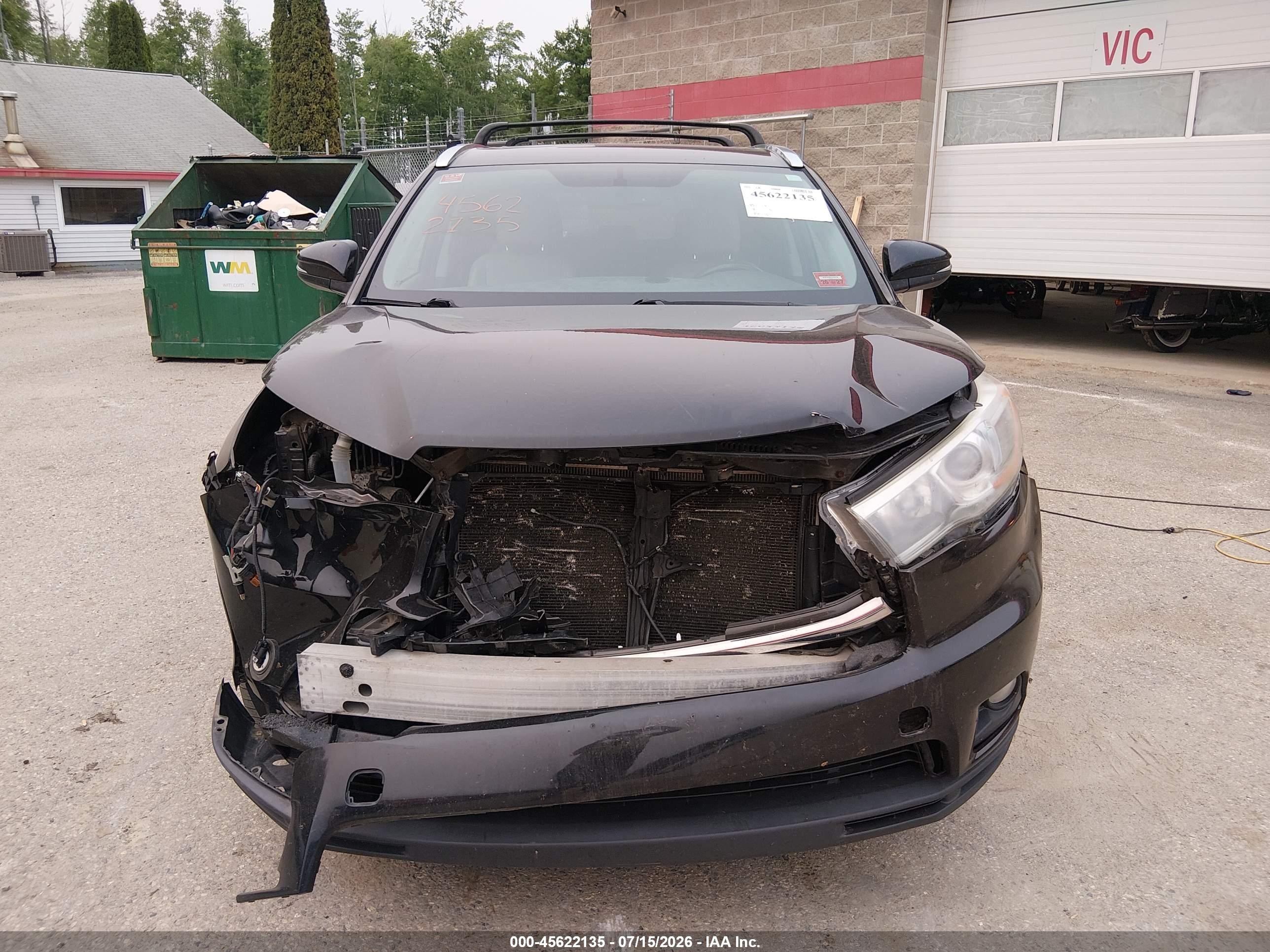 2015 Toyota Highlander Xle V6 Black vin: 5TDJKRFH7FS214022
