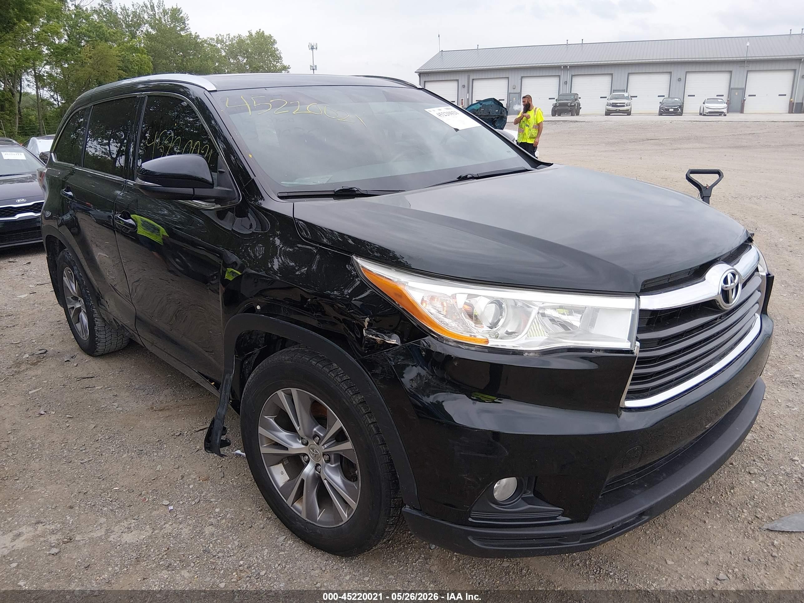 2014 Toyota Highlander Xle V6 Black vin: 5TDJKRFH8ES021036