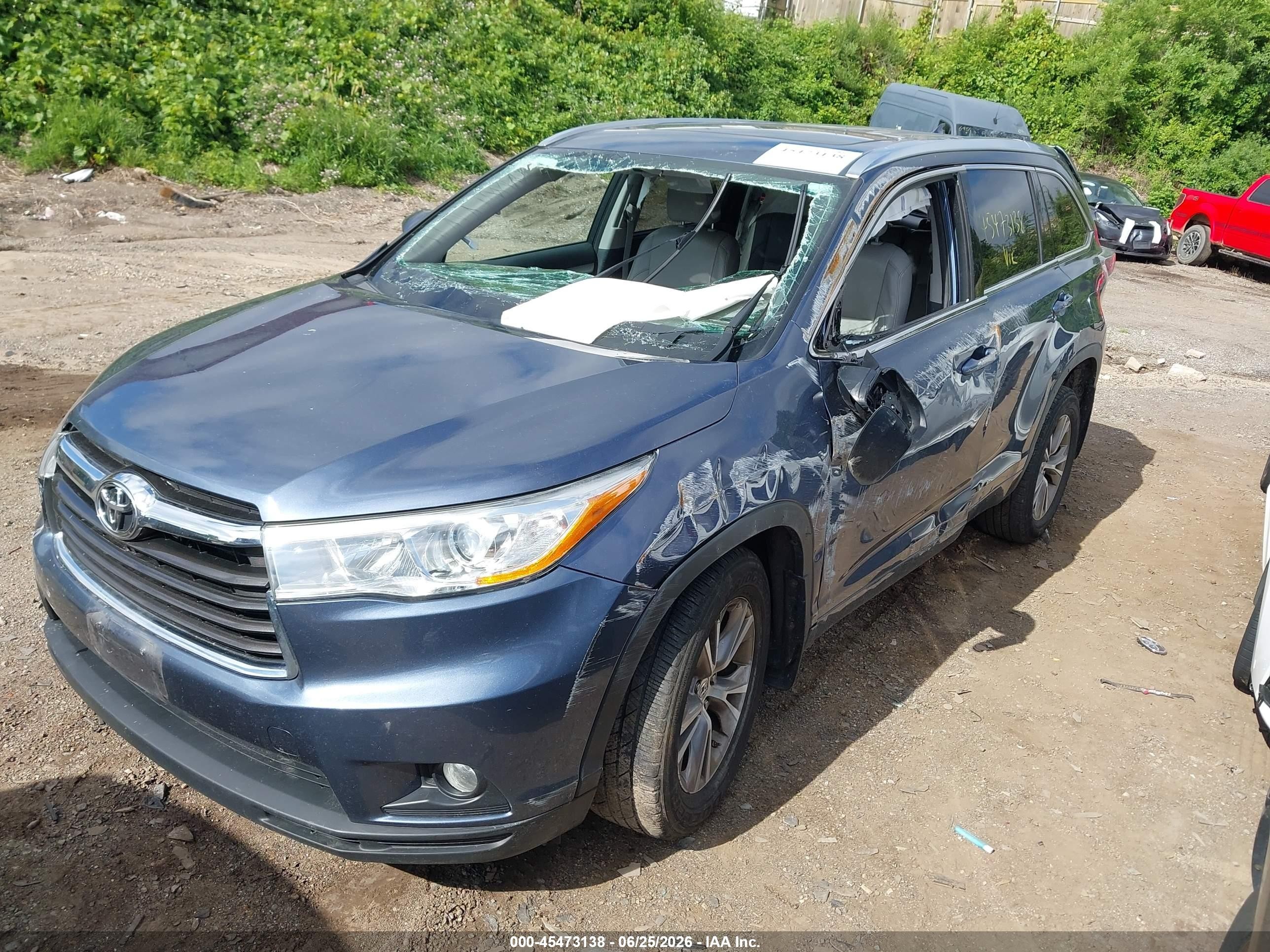 2014 Toyota Highlander Xle V6 Синий vin: 5TDJKRFH8ES027953