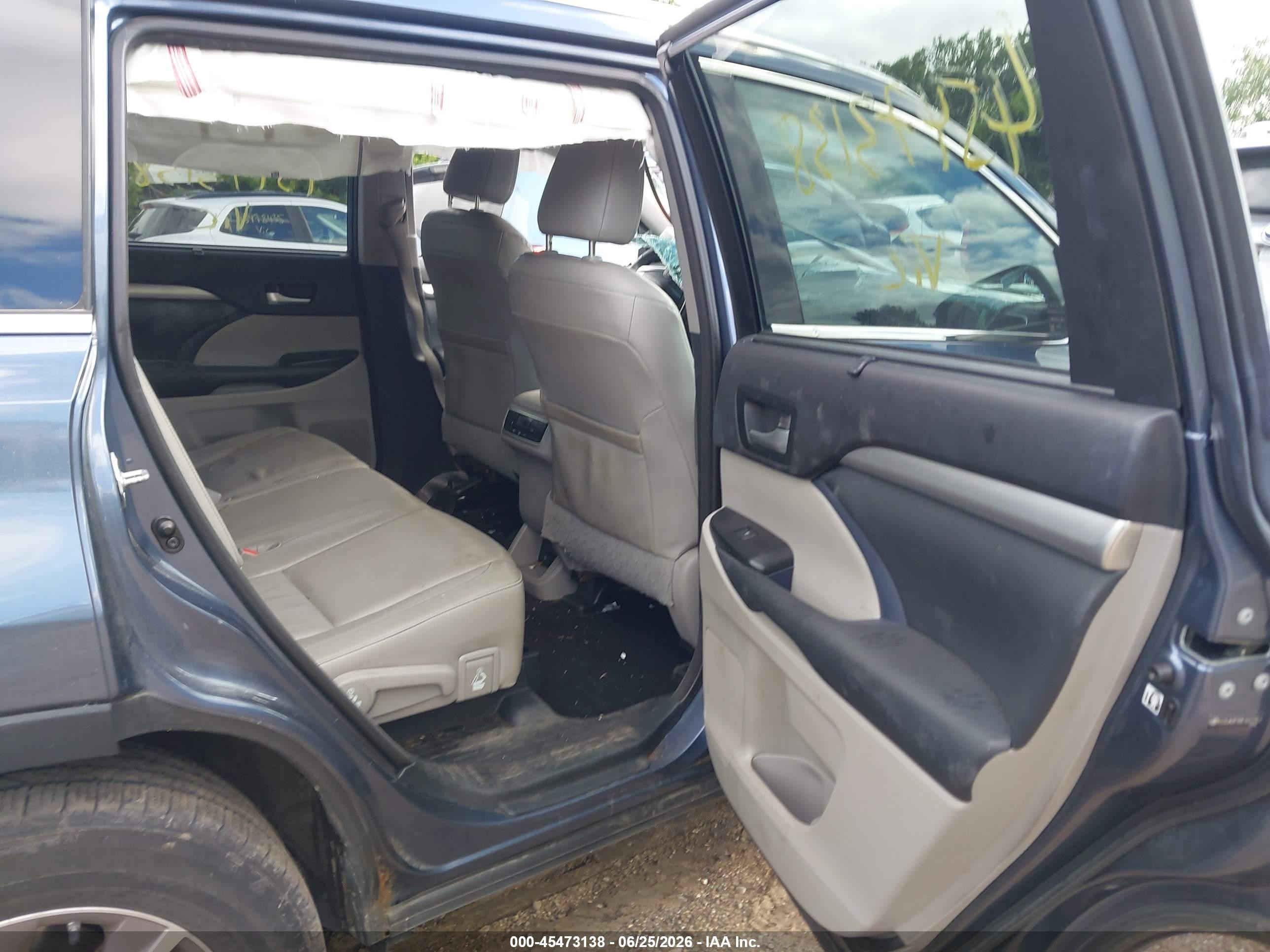 2014 Toyota Highlander Xle V6 Синий vin: 5TDJKRFH8ES027953