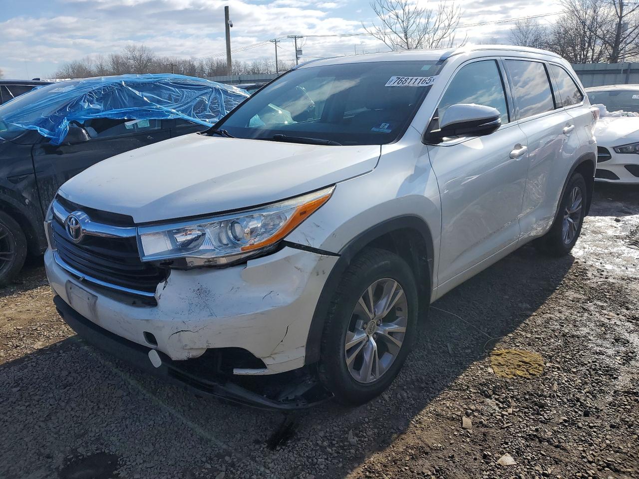 2014 Toyota Highlander Xle Белый vin: 5TDJKRFH8ES044817