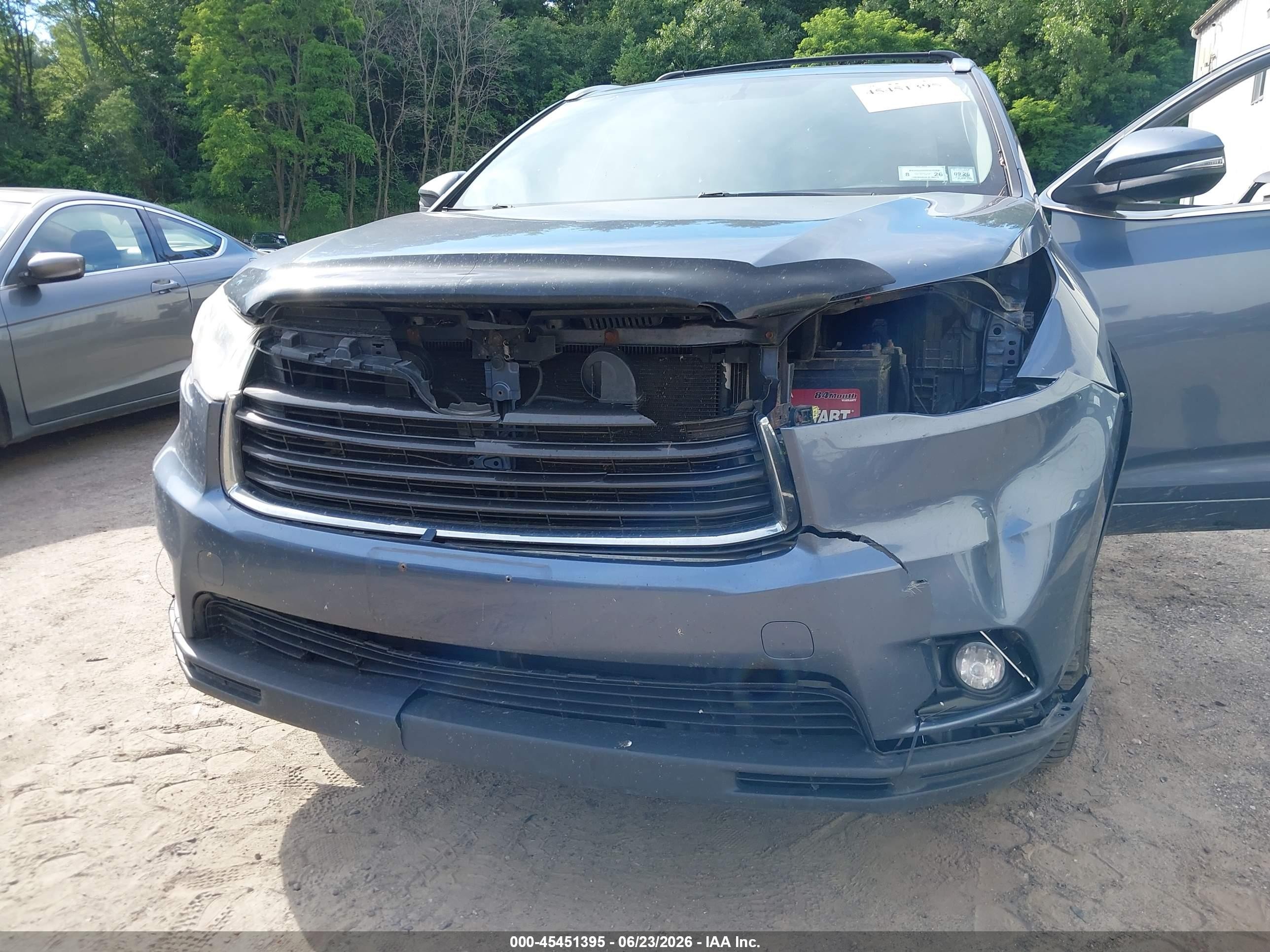 2015 Toyota Highlander Xle V6 Blue vin: 5TDJKRFH8FS102622