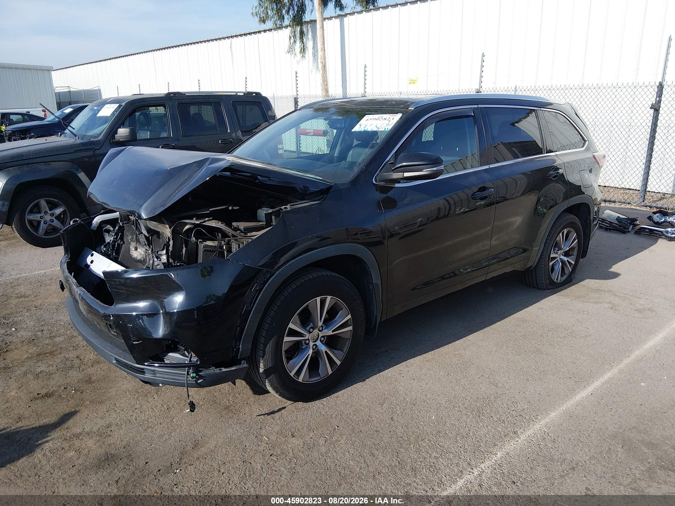 2015 Toyota Highlander Xle V6 Black vin: 5TDJKRFH8FS105553