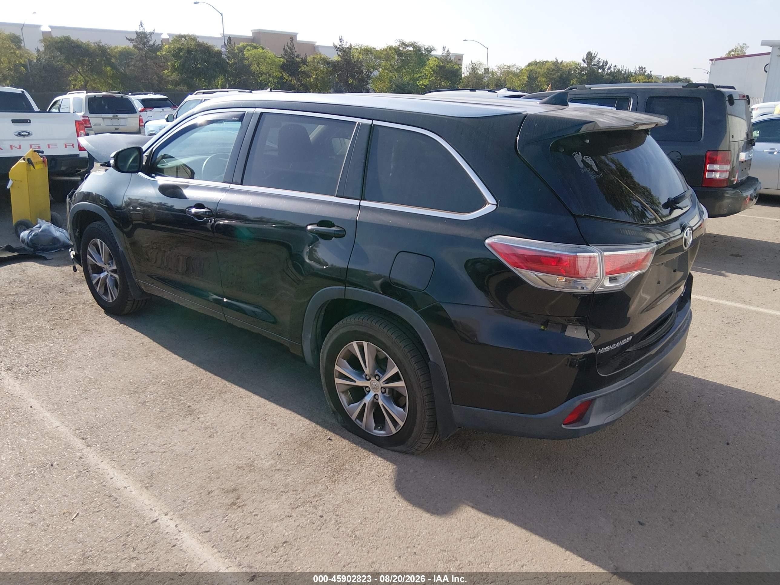 2015 Toyota Highlander Xle V6 Black vin: 5TDJKRFH8FS105553