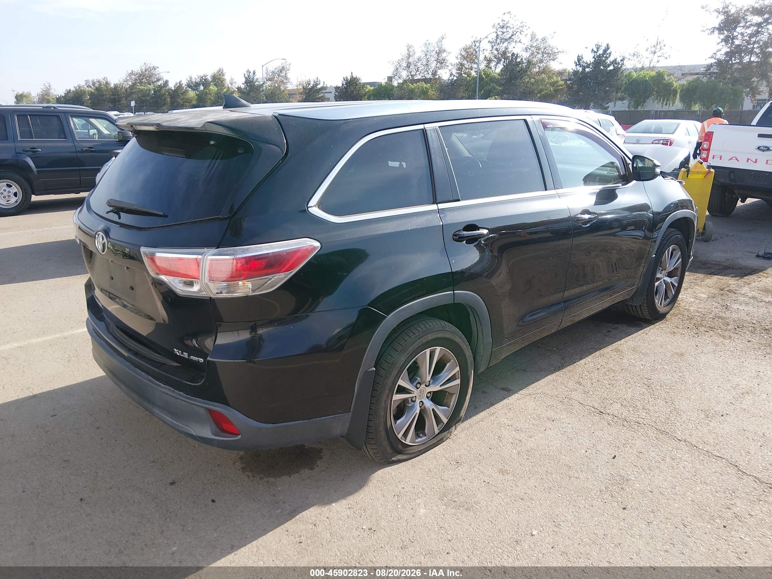2015 Toyota Highlander Xle V6 Black vin: 5TDJKRFH8FS105553
