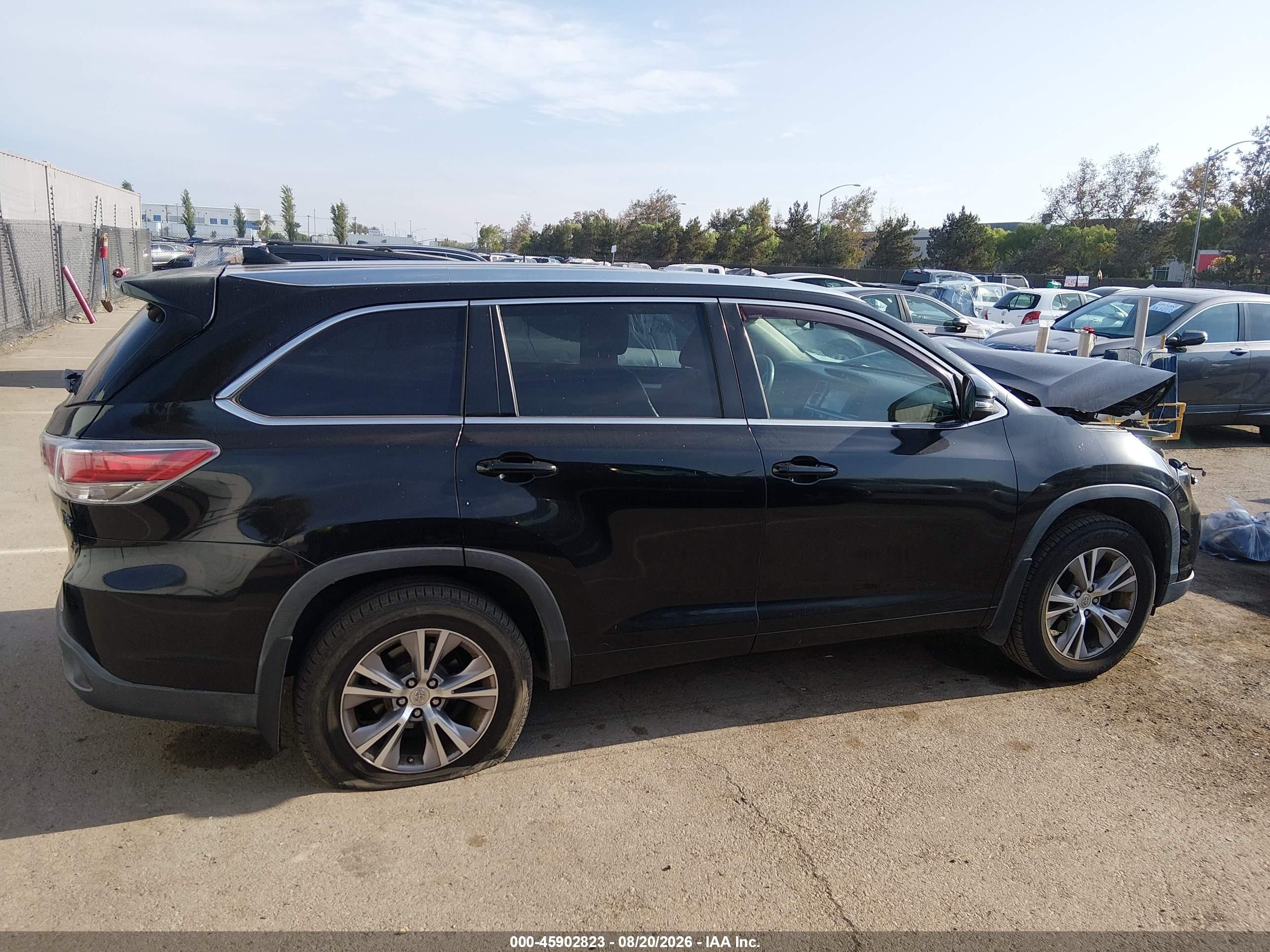 2015 Toyota Highlander Xle V6 Black vin: 5TDJKRFH8FS105553