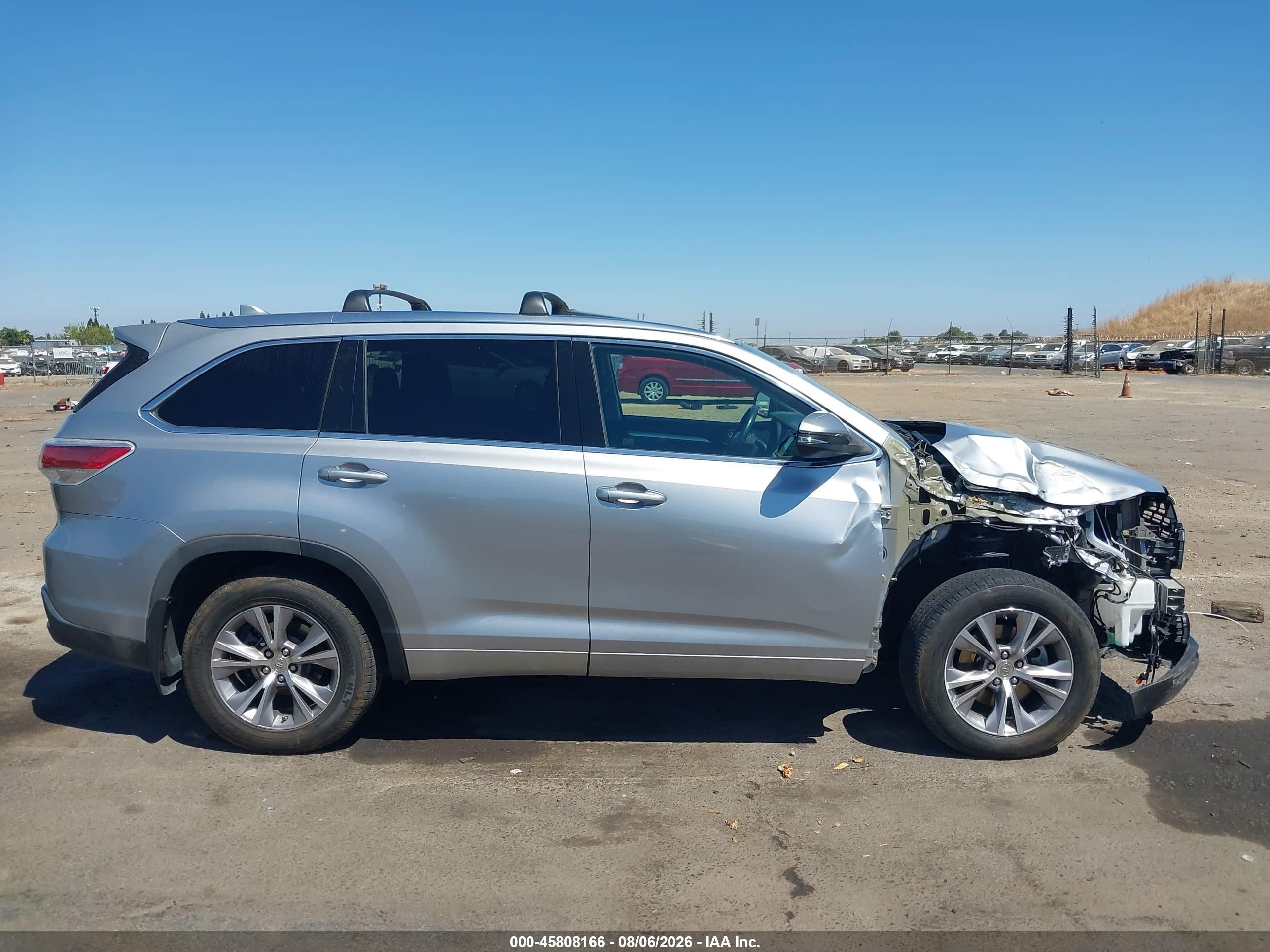 2015 Toyota Highlander Xle V6 Gray vin: 5TDJKRFH8FS126127