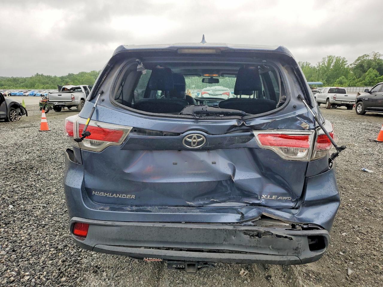 2015 Toyota Highlander Xle Blue vin: 5TDJKRFH8FS131487