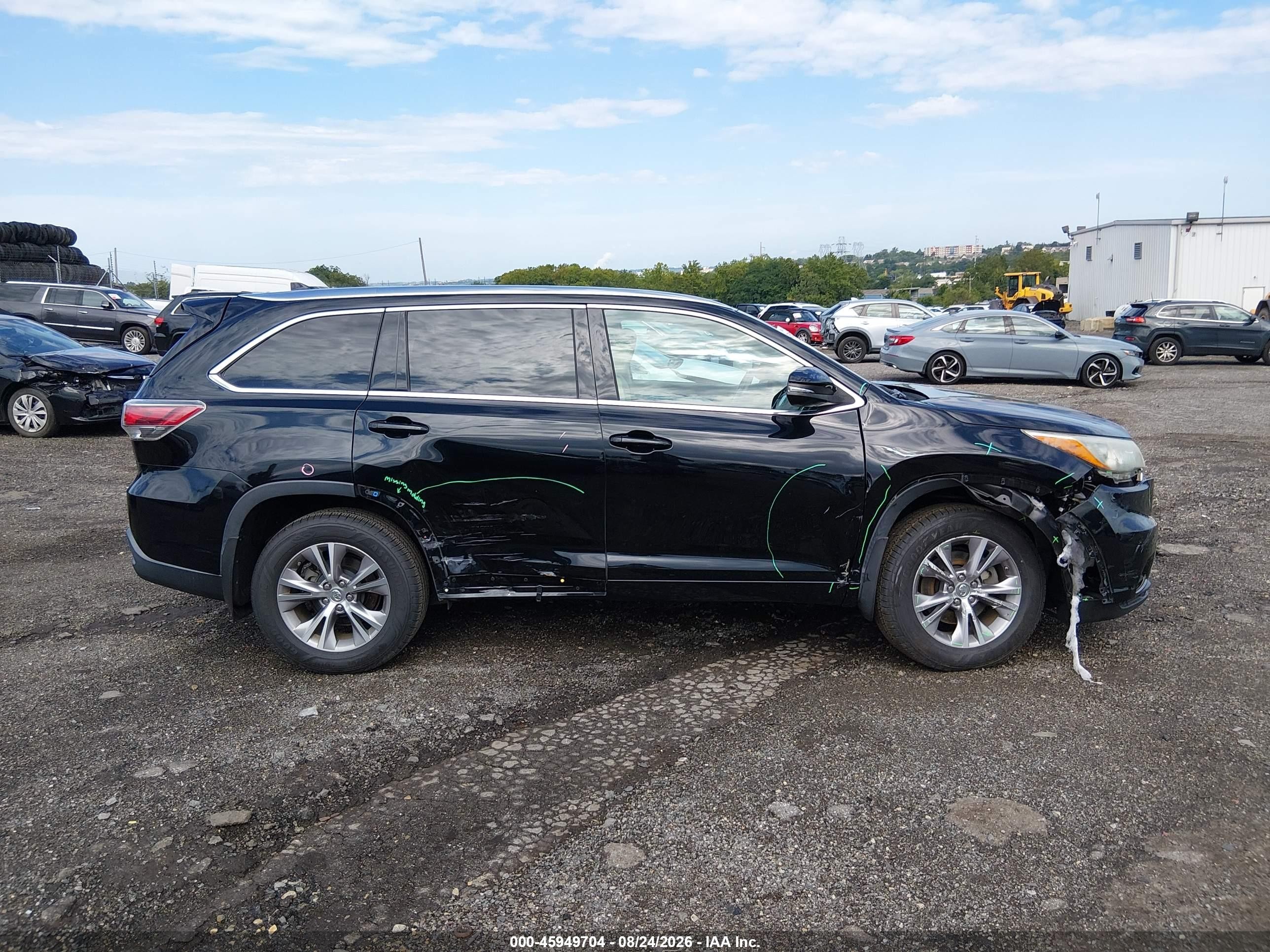2015 Toyota Highlander Xle V6 Black vin: 5TDJKRFH8FS186151