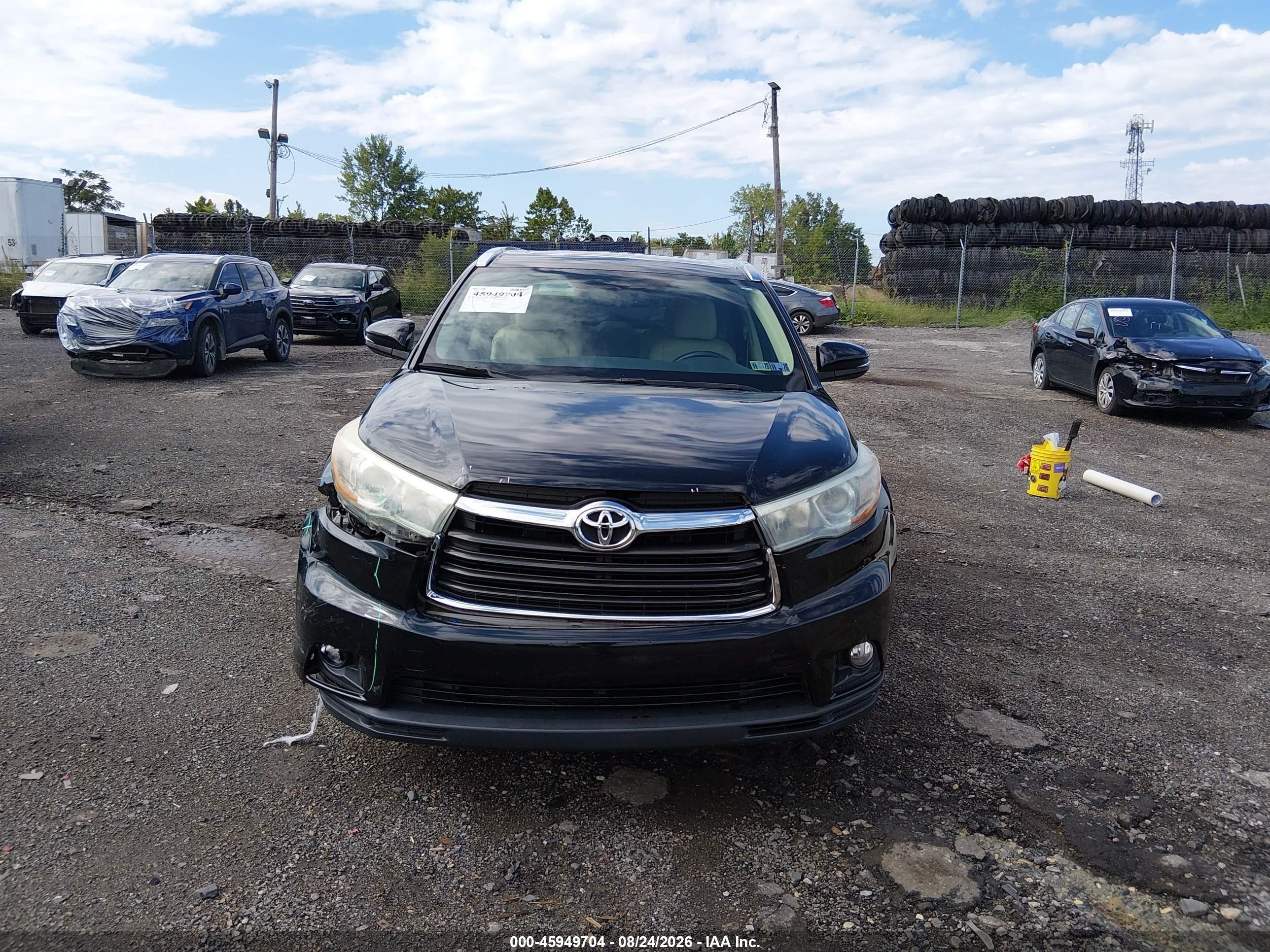 2015 Toyota Highlander Xle V6 Black vin: 5TDJKRFH8FS186151