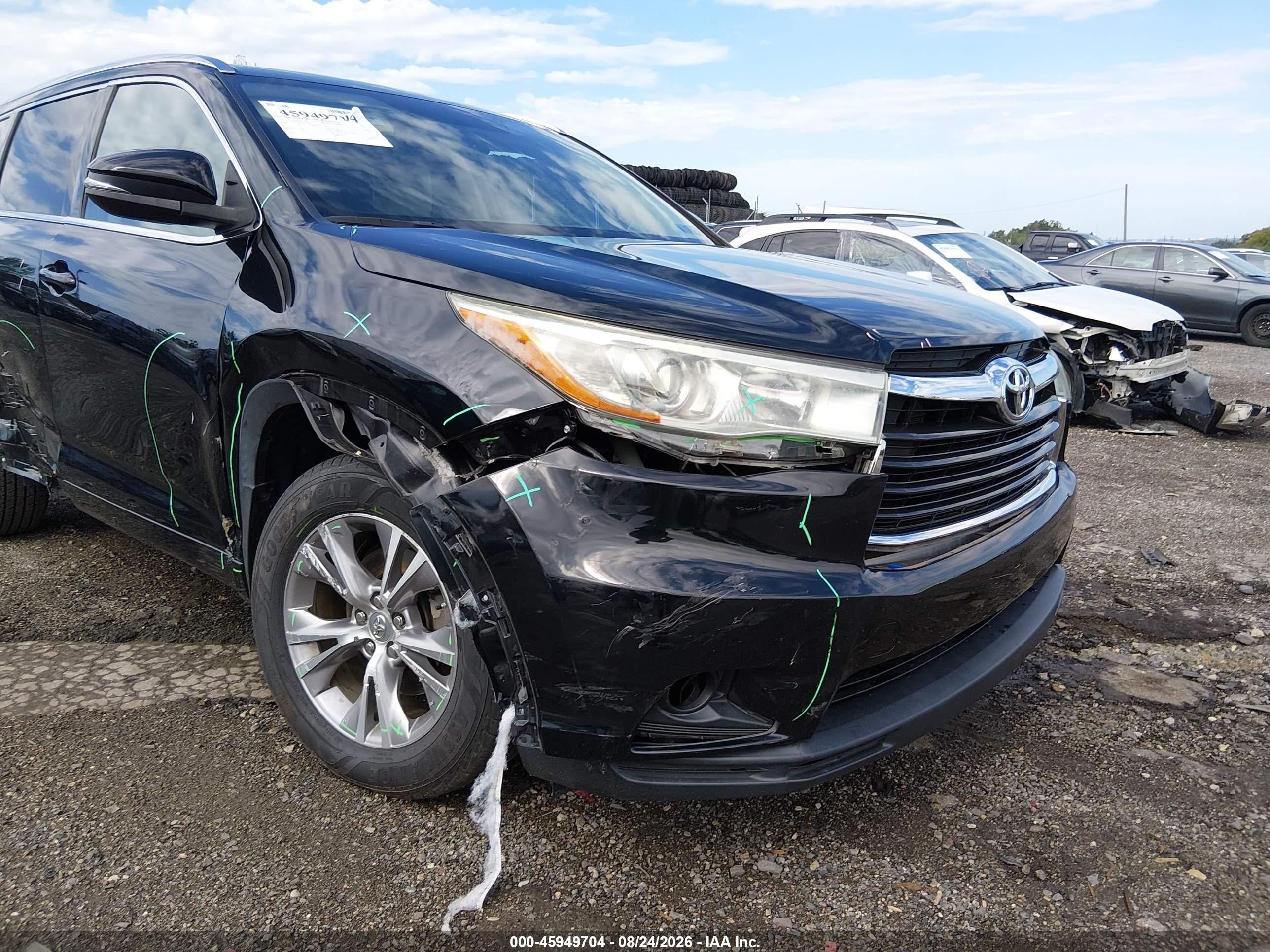 2015 Toyota Highlander Xle V6 Black vin: 5TDJKRFH8FS186151