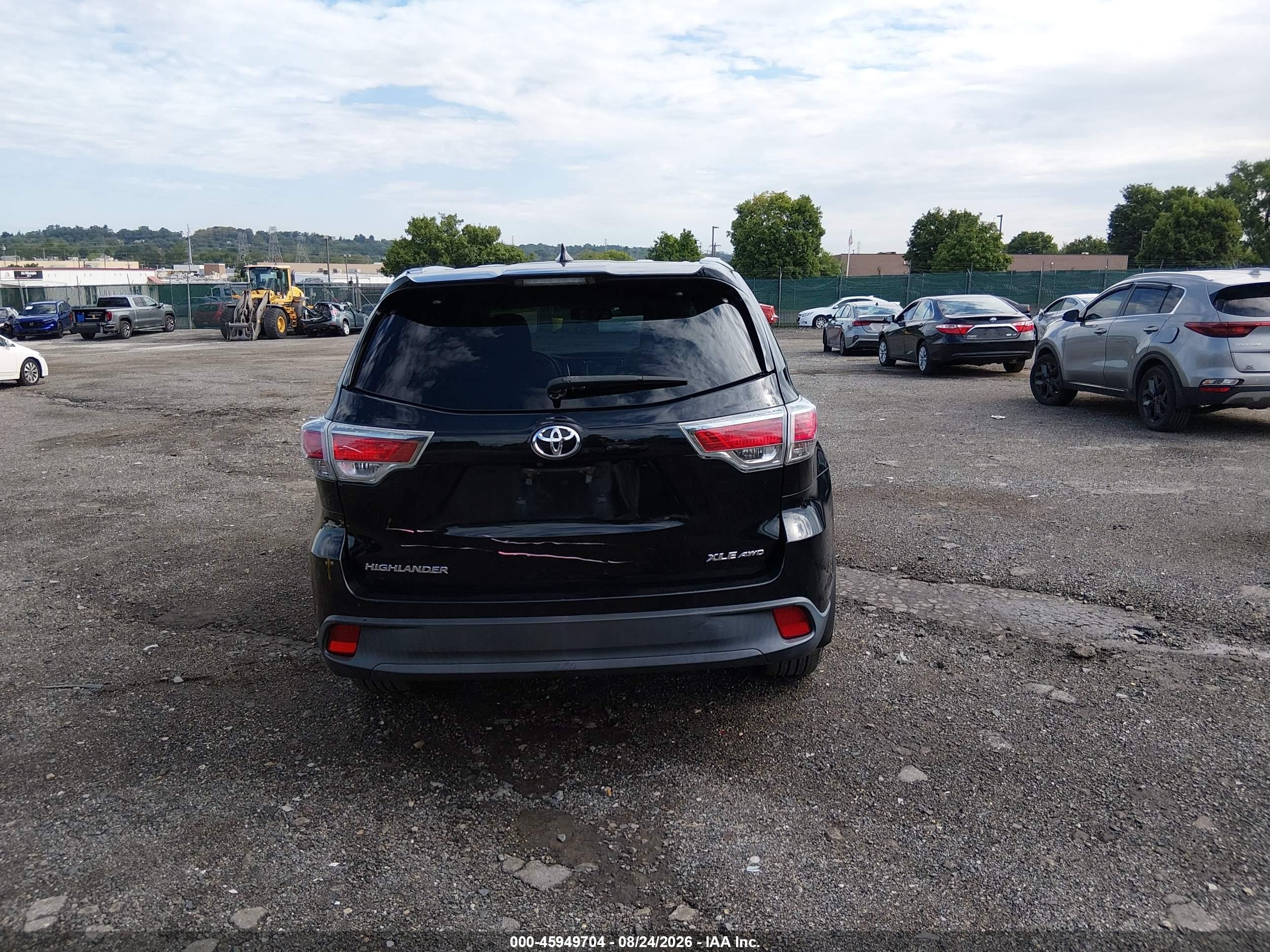 2015 Toyota Highlander Xle V6 Black vin: 5TDJKRFH8FS186151