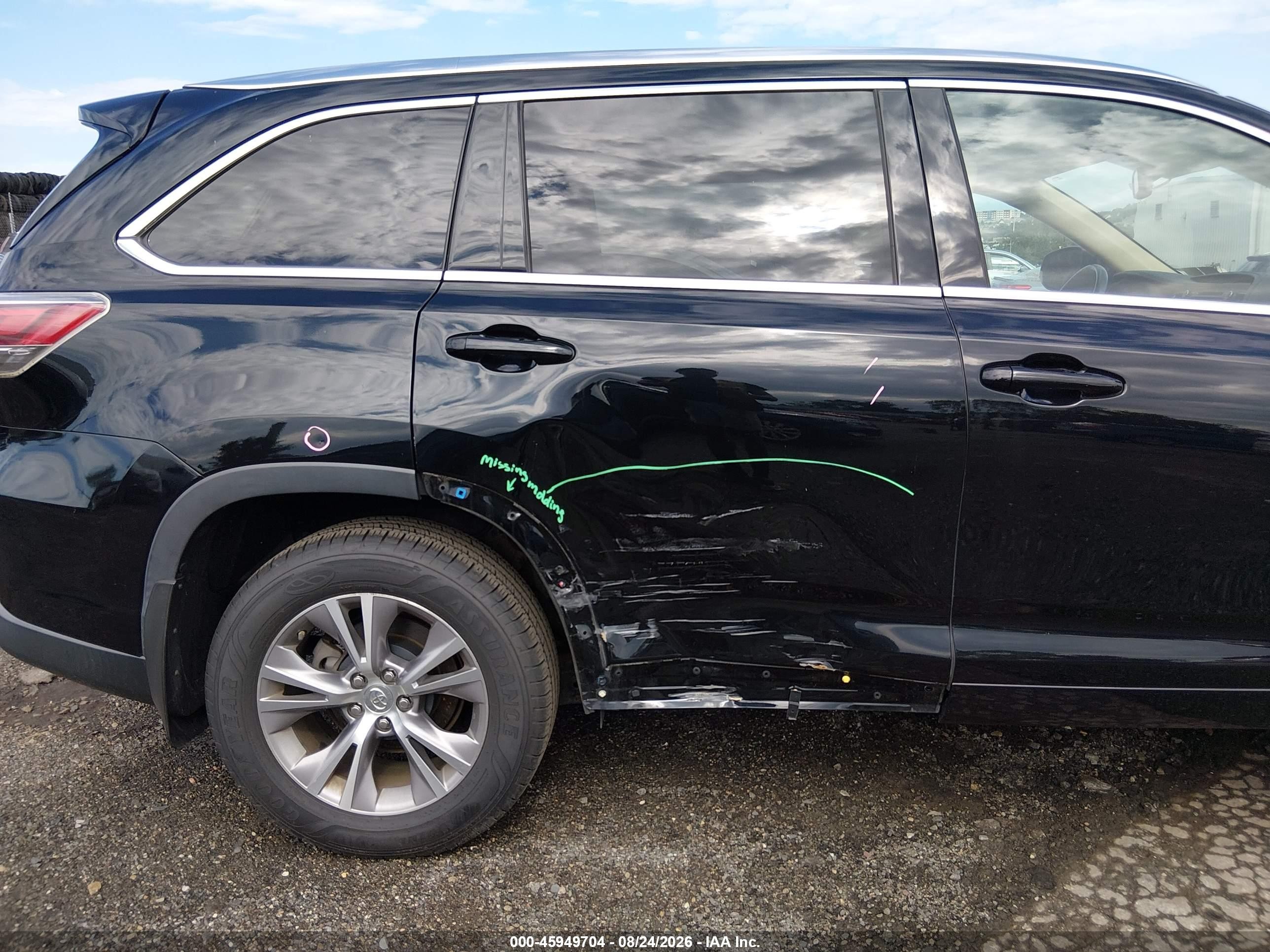 2015 Toyota Highlander Xle V6 Black vin: 5TDJKRFH8FS186151