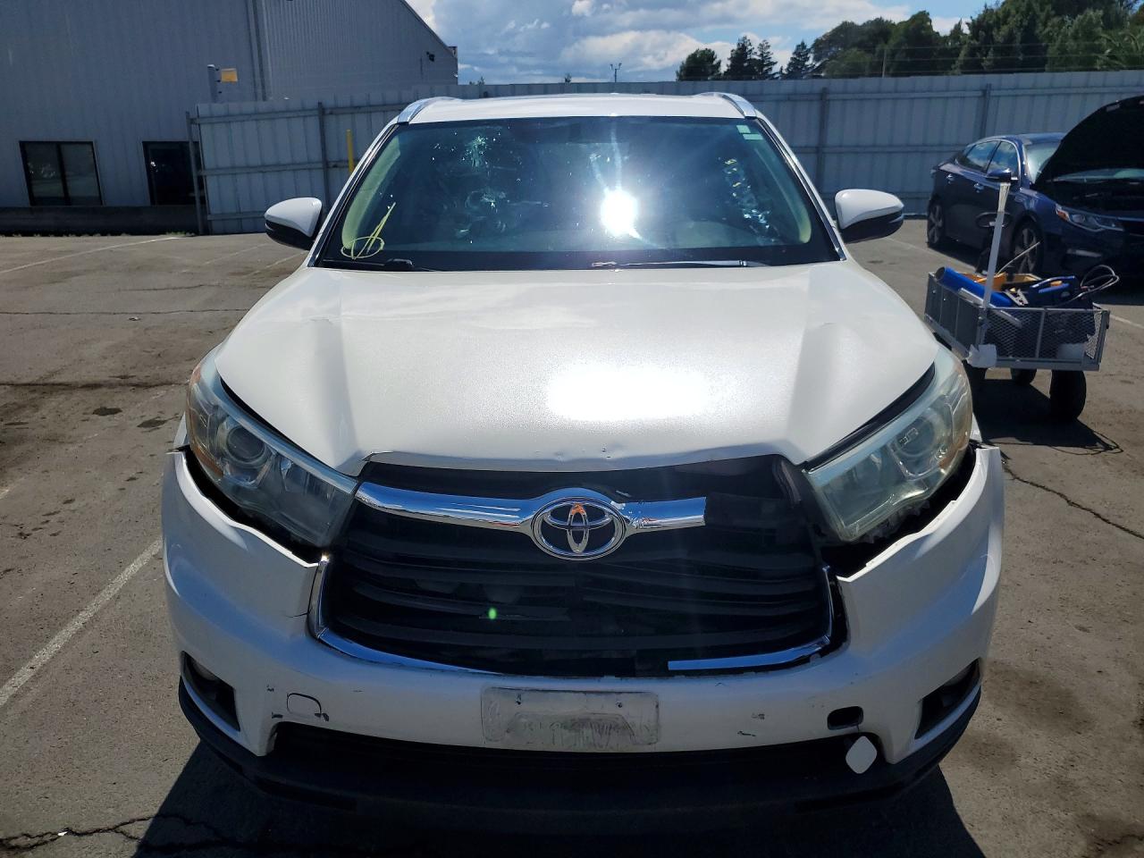 2015 Toyota Highlander Xle White vin: 5TDJKRFH8FS193522