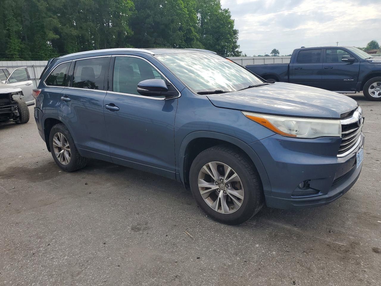 2015 Toyota Highlander Blue vin: 5TDJKRFH8FS211517