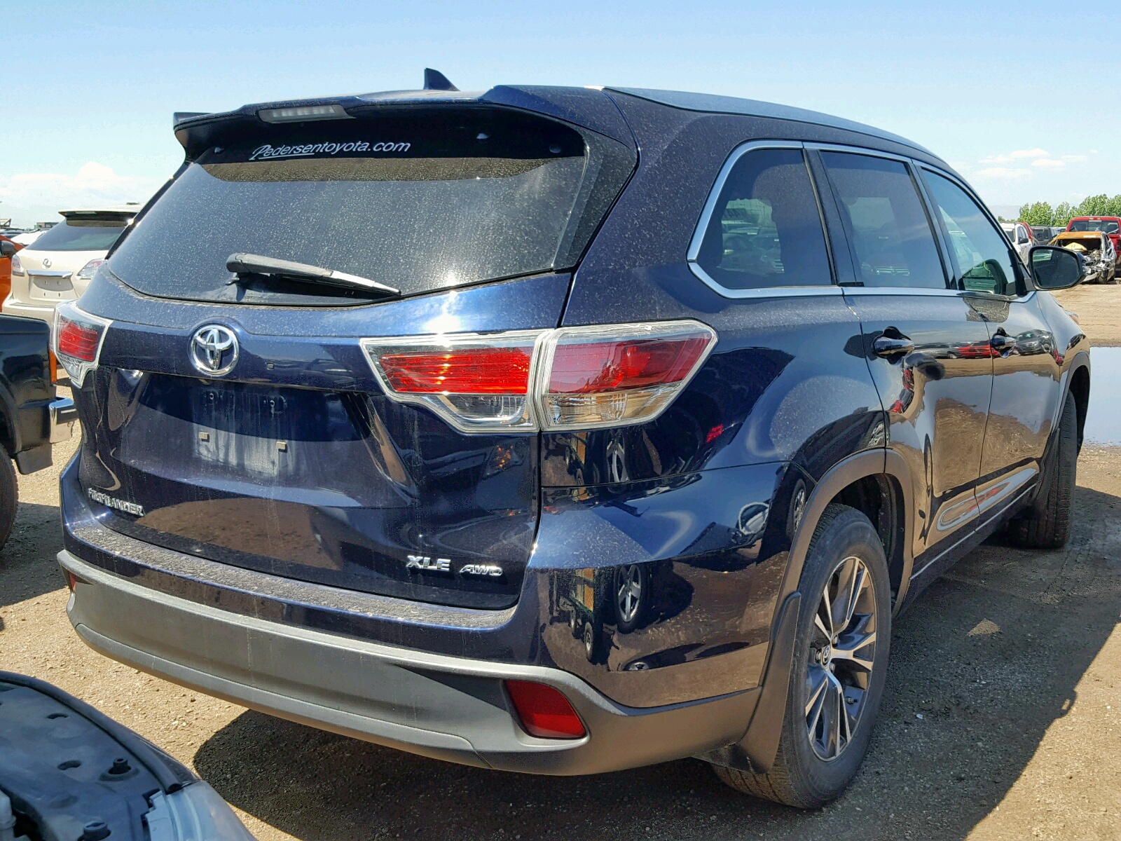 2016 Toyota Highlander Xle Blue vin: 5TDJKRFH8GS236919