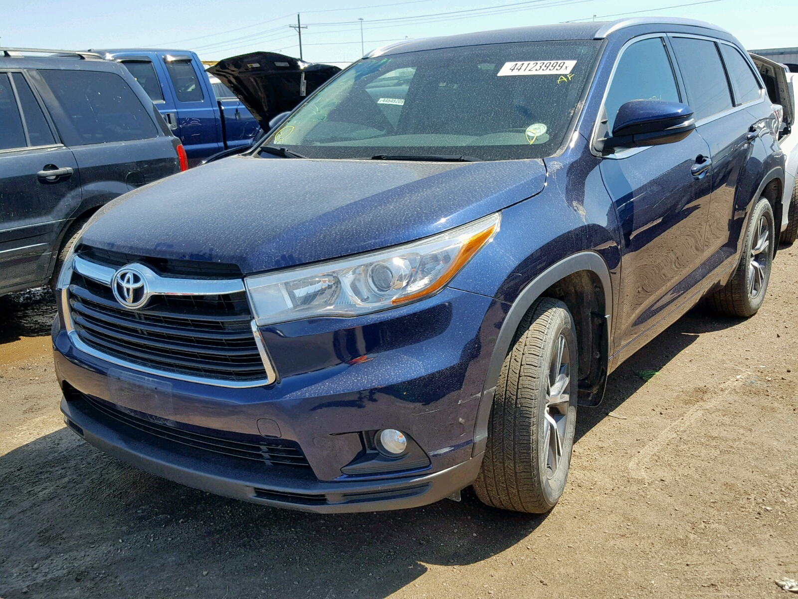 2016 Toyota Highlander Xle Blue vin: 5TDJKRFH8GS236919
