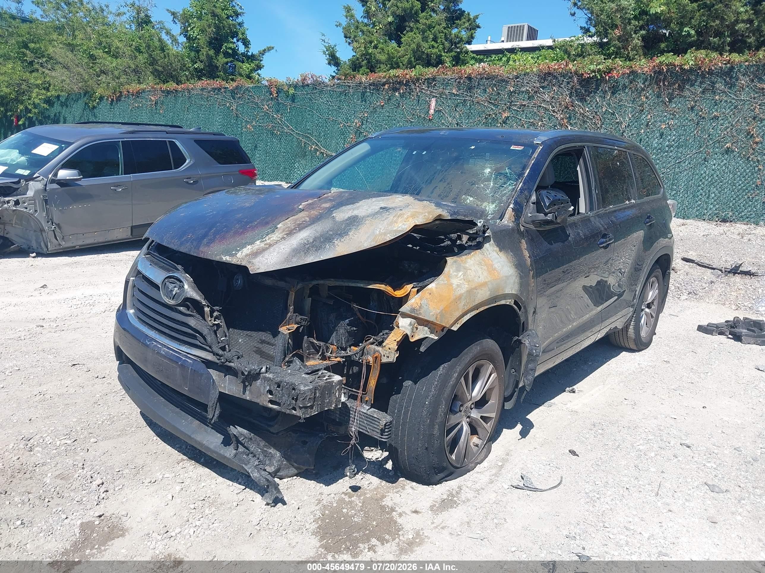 2015 Toyota Highlander Xle V6 Blue vin: 5TDJKRFH9FS073230
