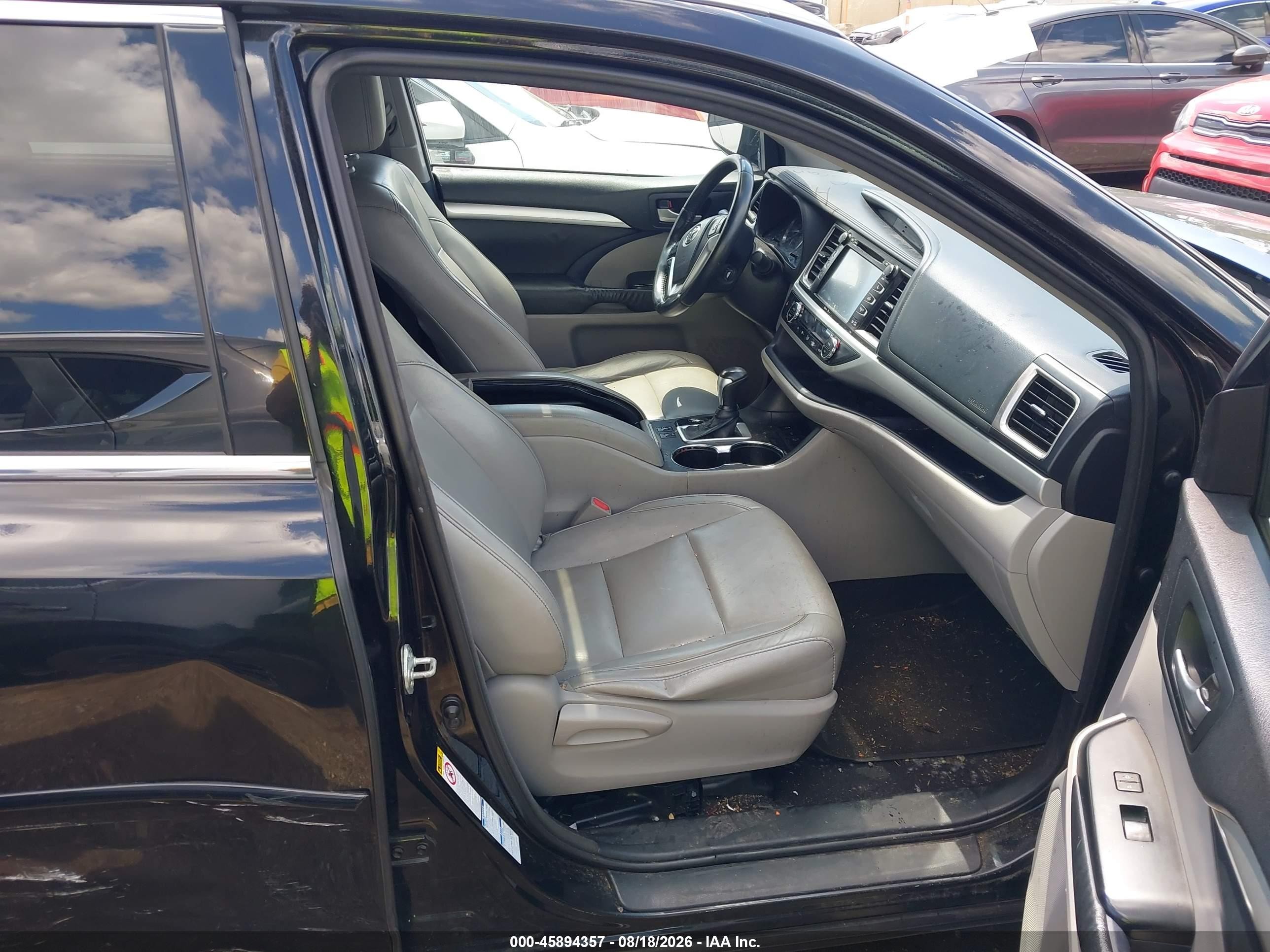 2015 Toyota Highlander Xle V6 Black vin: 5TDJKRFH9FS078038