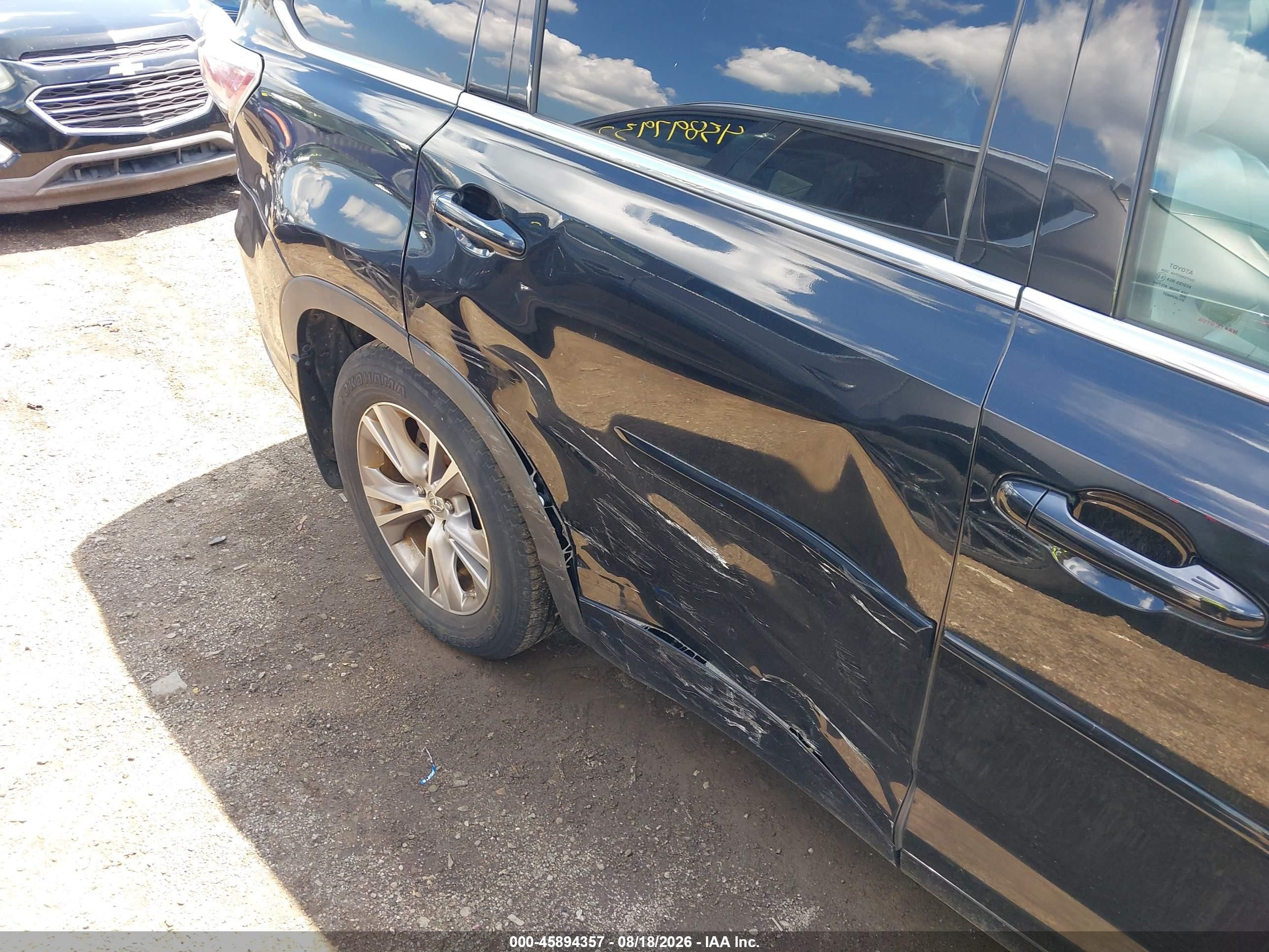 2015 Toyota Highlander Xle V6 Black vin: 5TDJKRFH9FS078038