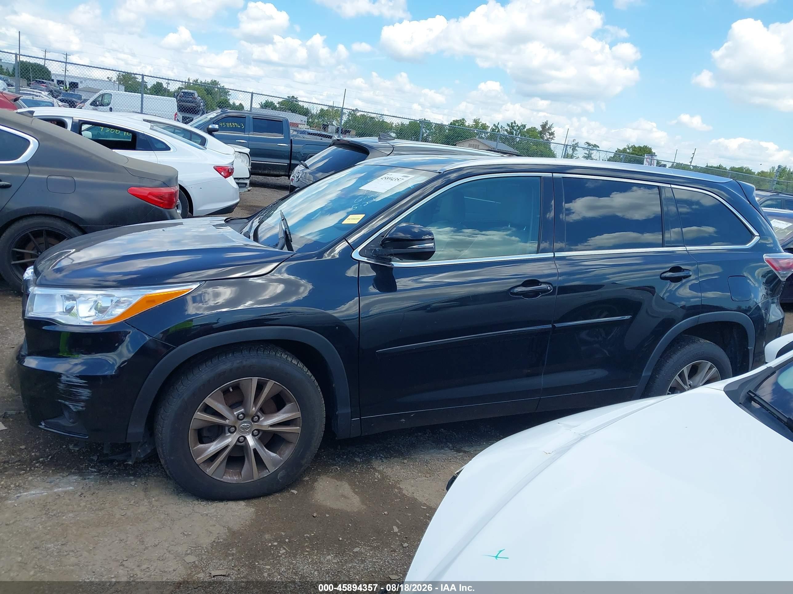 2015 Toyota Highlander Xle V6 Black vin: 5TDJKRFH9FS078038