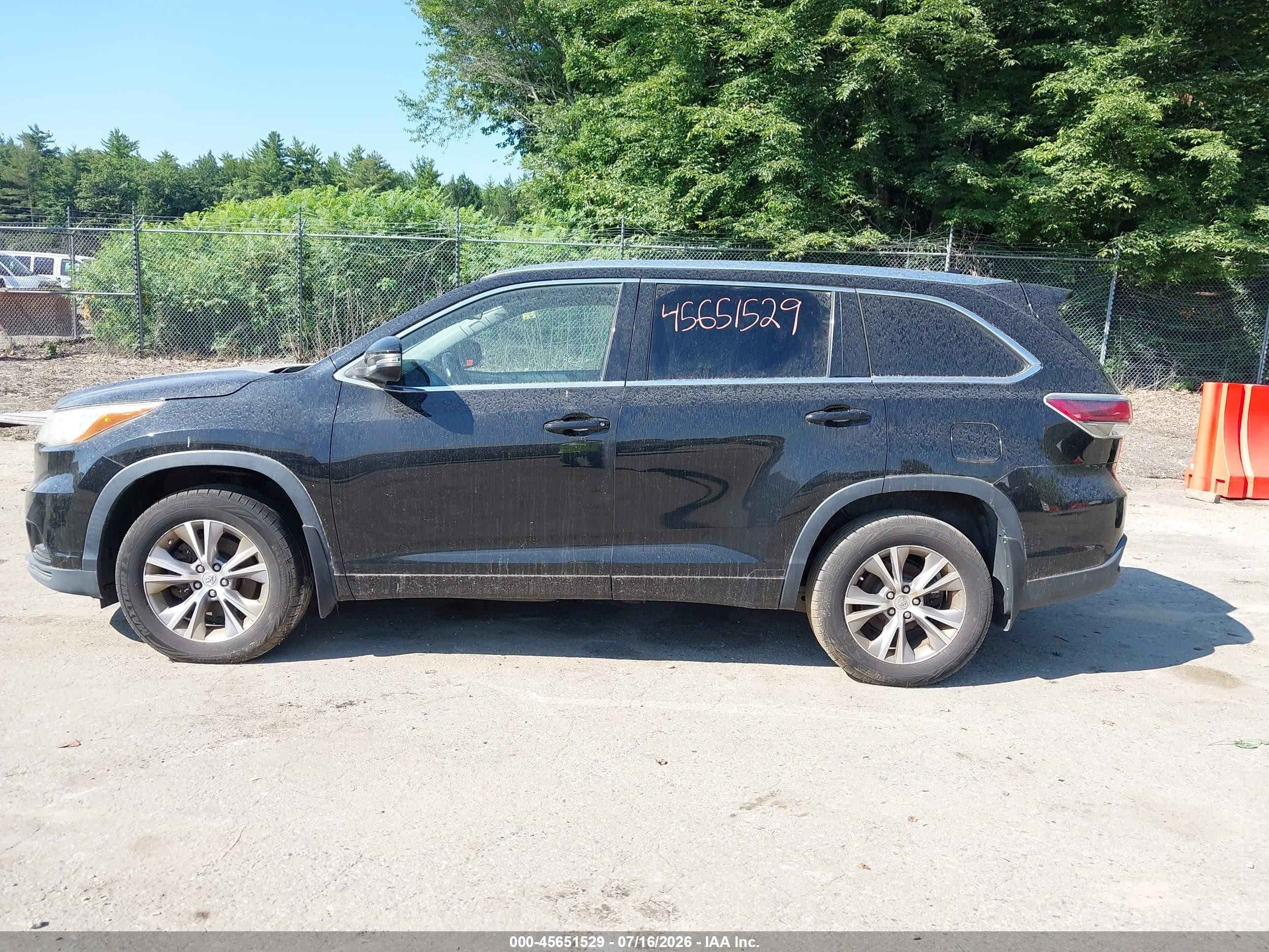 2015 Toyota Highlander Xle V6 Black vin: 5TDJKRFH9FS101754