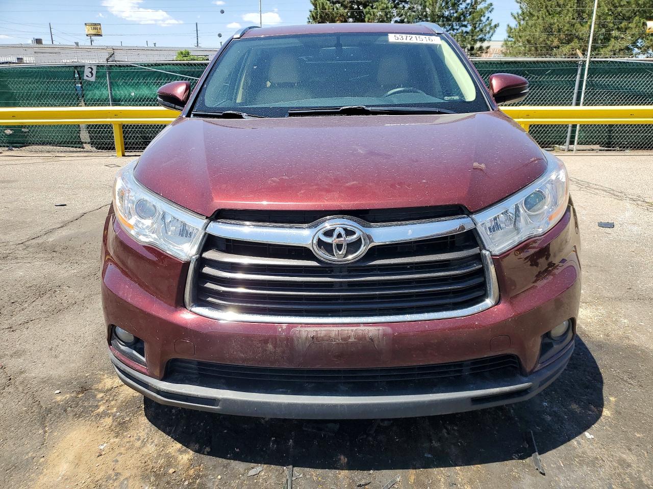 2015 Toyota Highlander Xle Maroon vin: 5TDJKRFH9FS105528