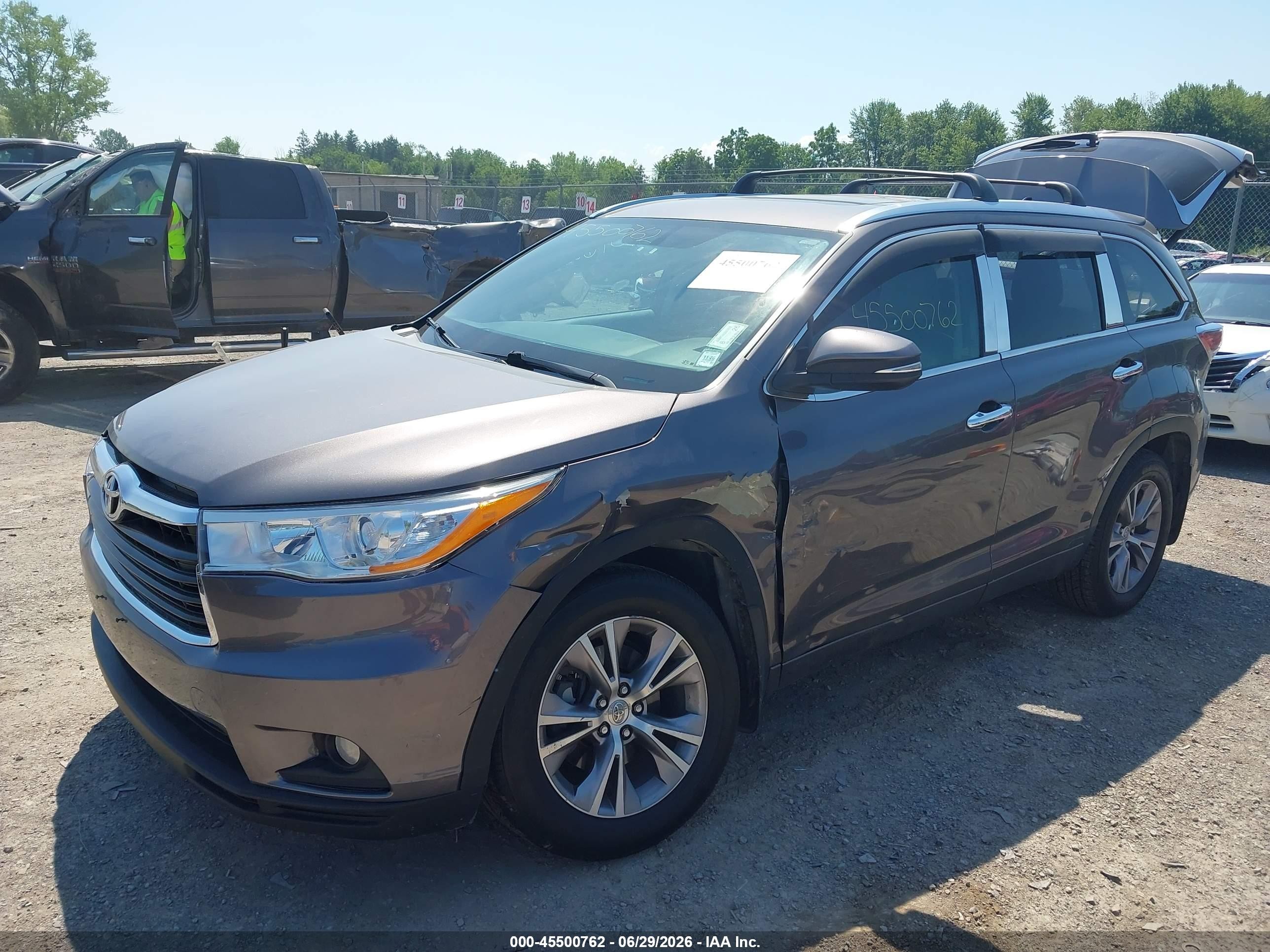 2015 Toyota Highlander Xle V6 Black vin: 5TDJKRFH9FS113404