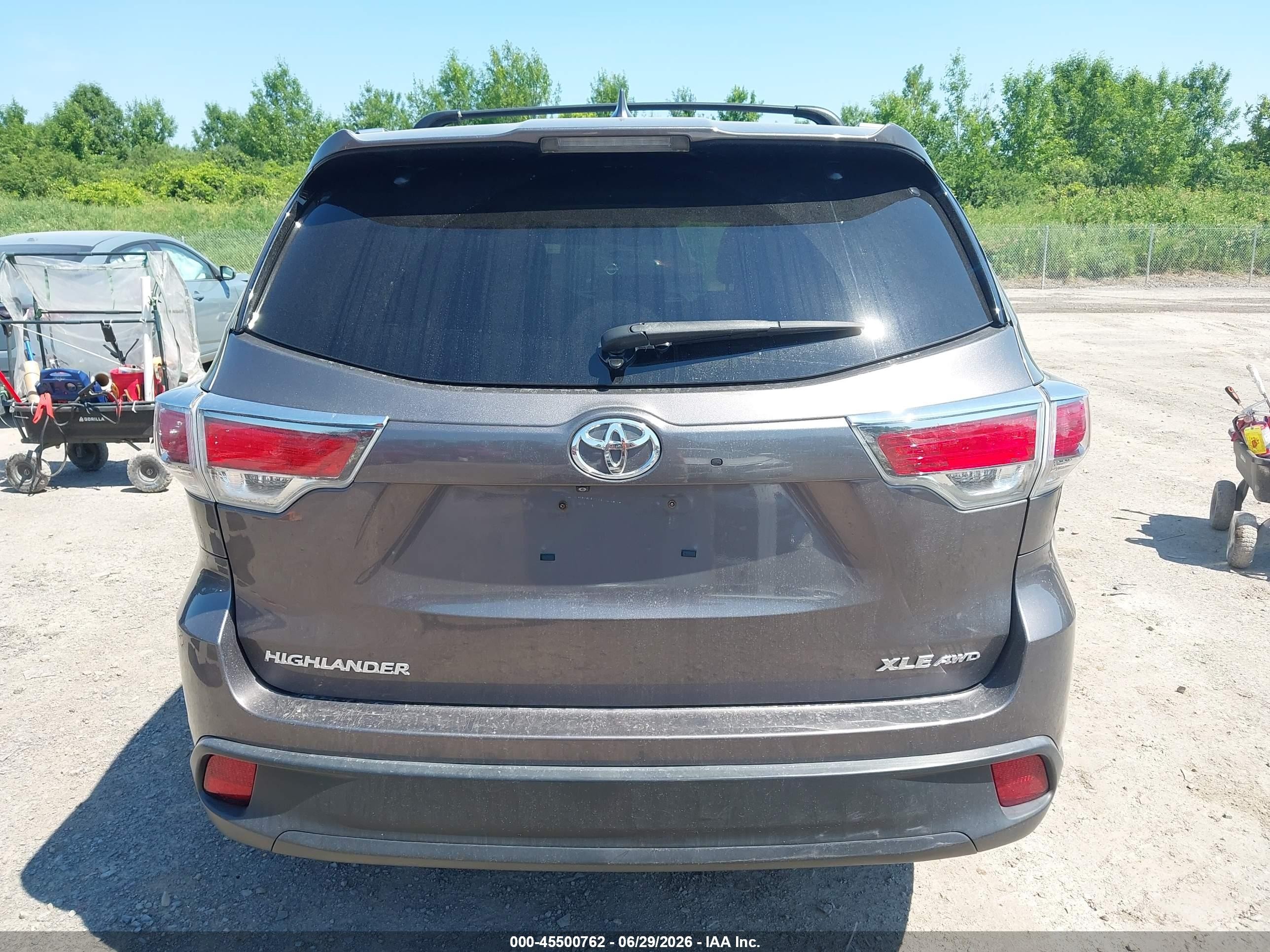 2015 Toyota Highlander Xle V6 Black vin: 5TDJKRFH9FS113404