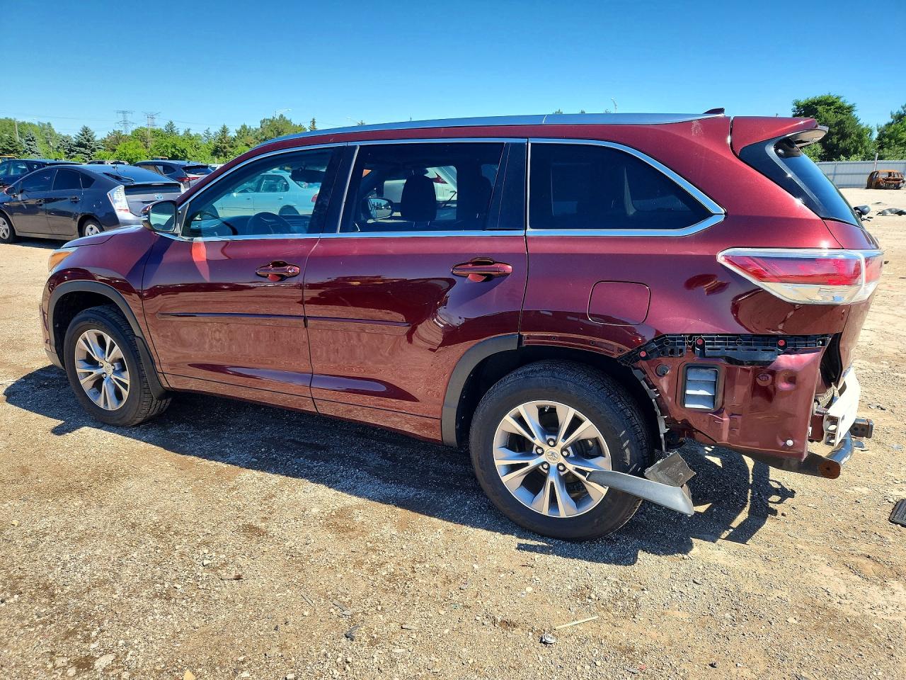2015 Toyota Highlander Xle Maroon vin: 5TDJKRFH9FS152753