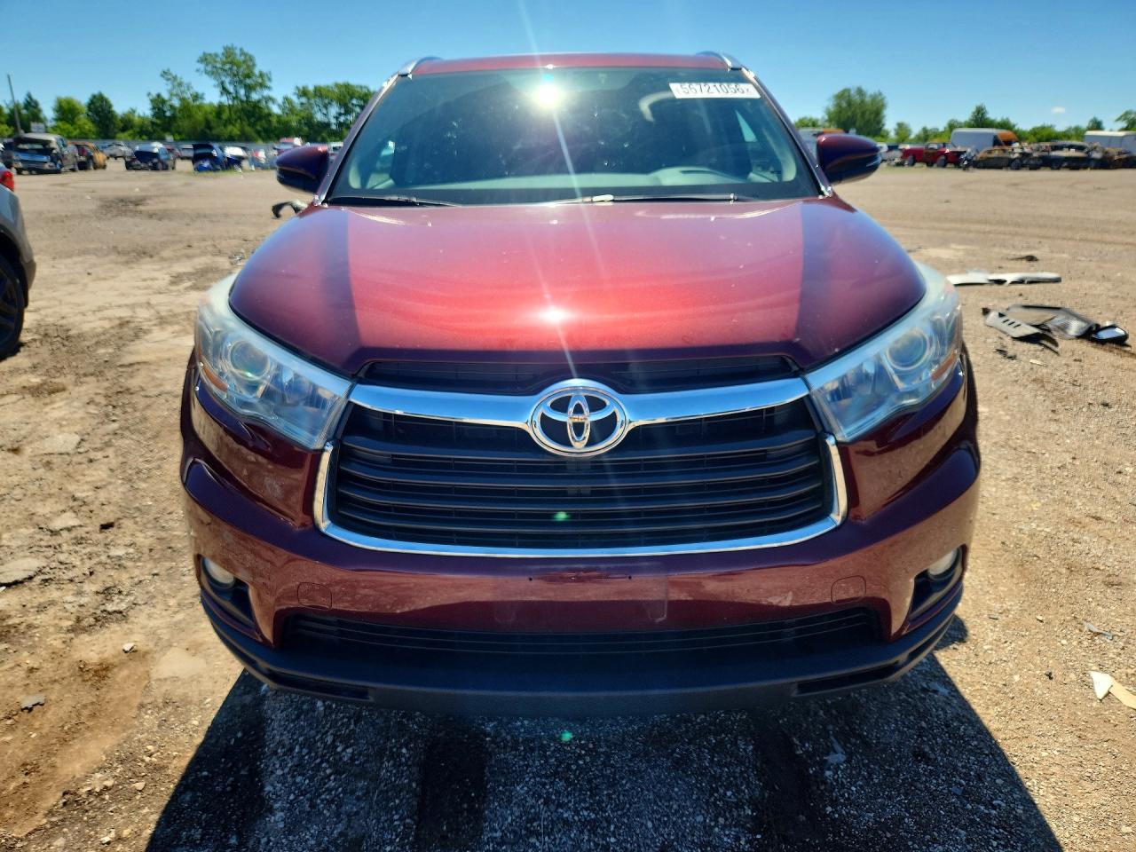 2015 Toyota Highlander Xle Maroon vin: 5TDJKRFH9FS152753