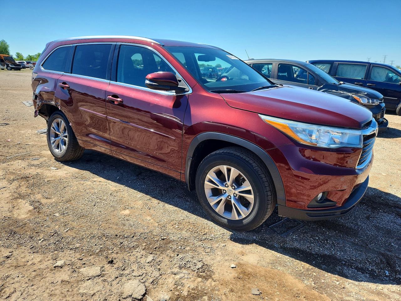 2015 Toyota Highlander Xle Maroon vin: 5TDJKRFH9FS152753