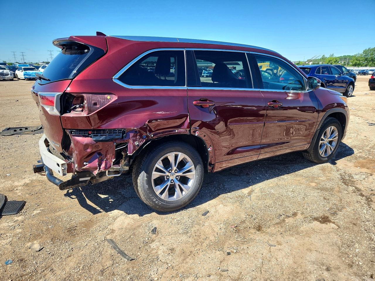 2015 Toyota Highlander Xle Maroon vin: 5TDJKRFH9FS152753