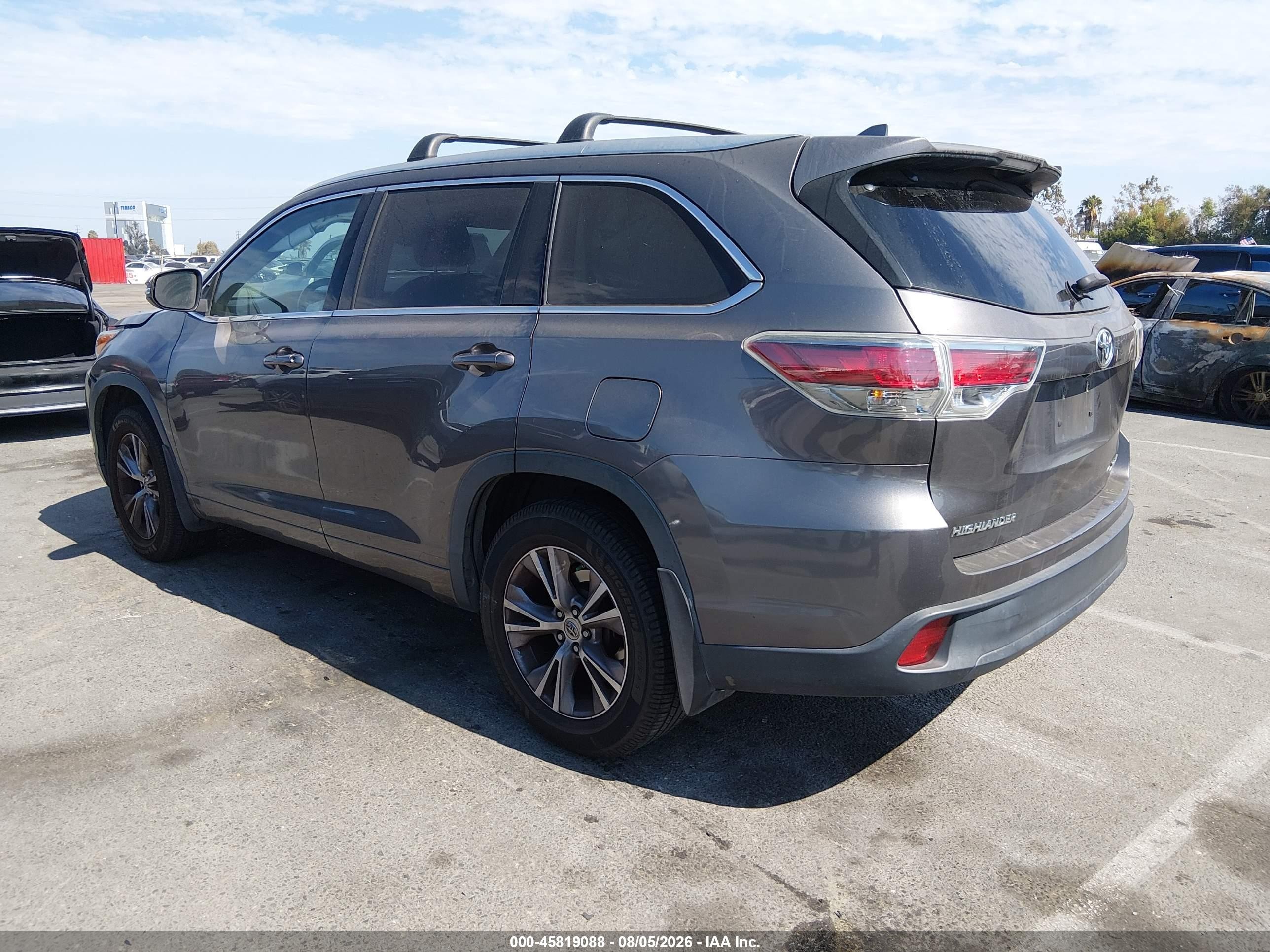 2015 Toyota Highlander Xle V6 Gray vin: 5TDJKRFH9FS163719