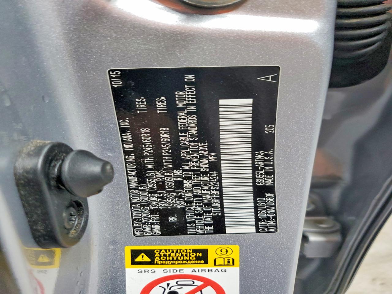 2015 Toyota Highlander Xle Серебряный vin: 5TDJKRFH9FS224244