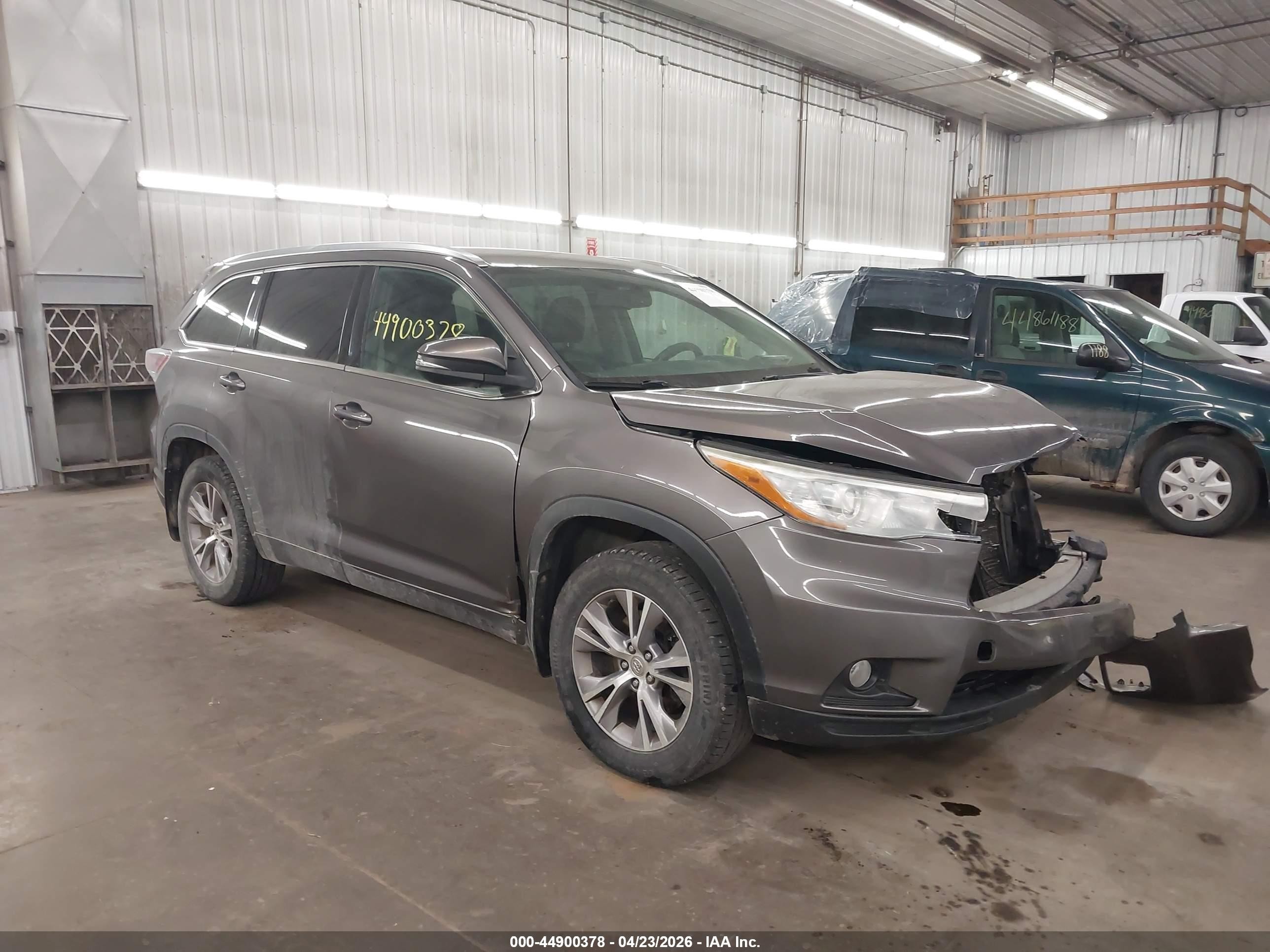 2015 Toyota Highlander Xle V6 Gray vin: 5TDJKRFHXFS085287