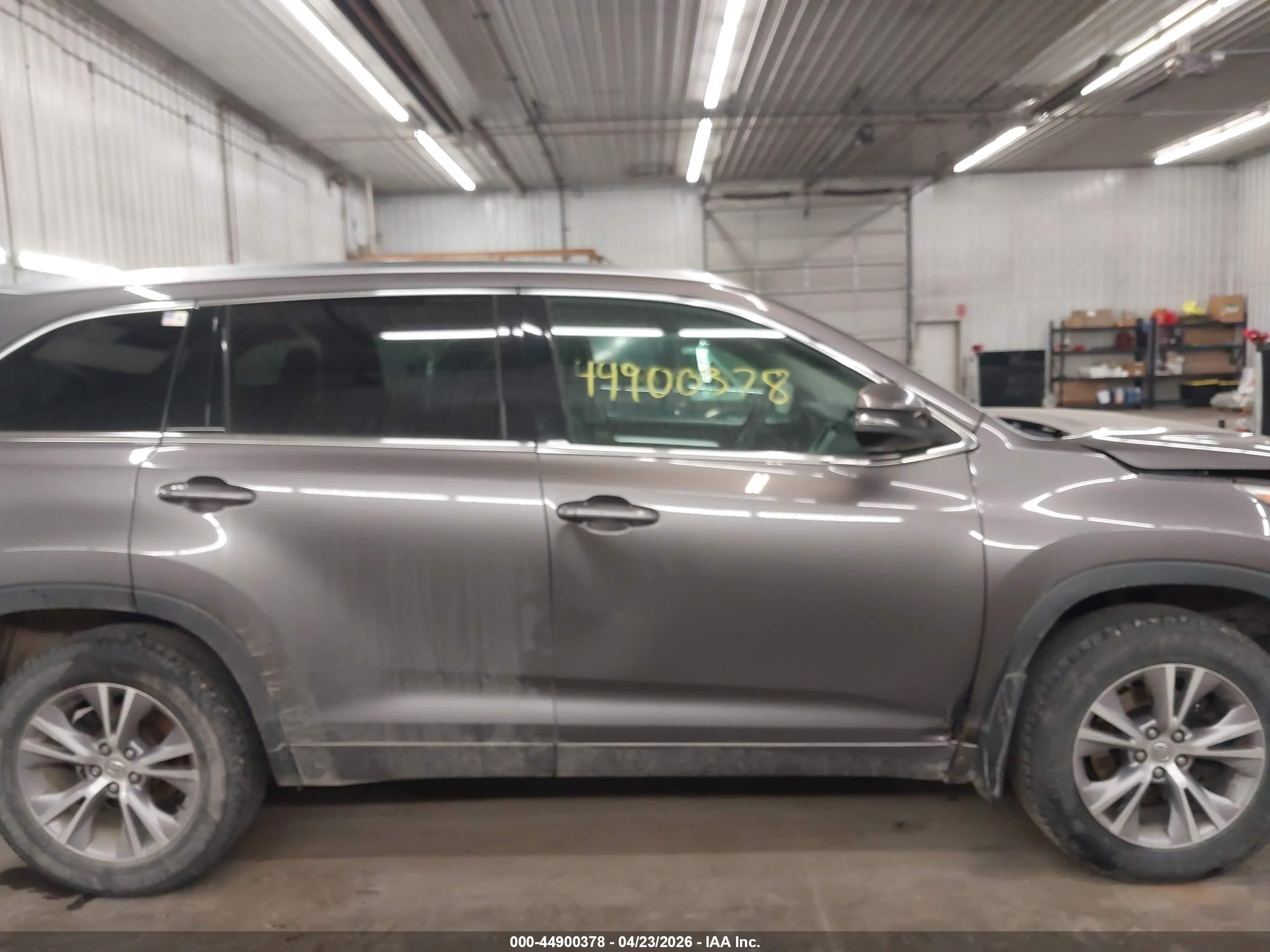 2015 Toyota Highlander Xle V6 Gray vin: 5TDJKRFHXFS085287