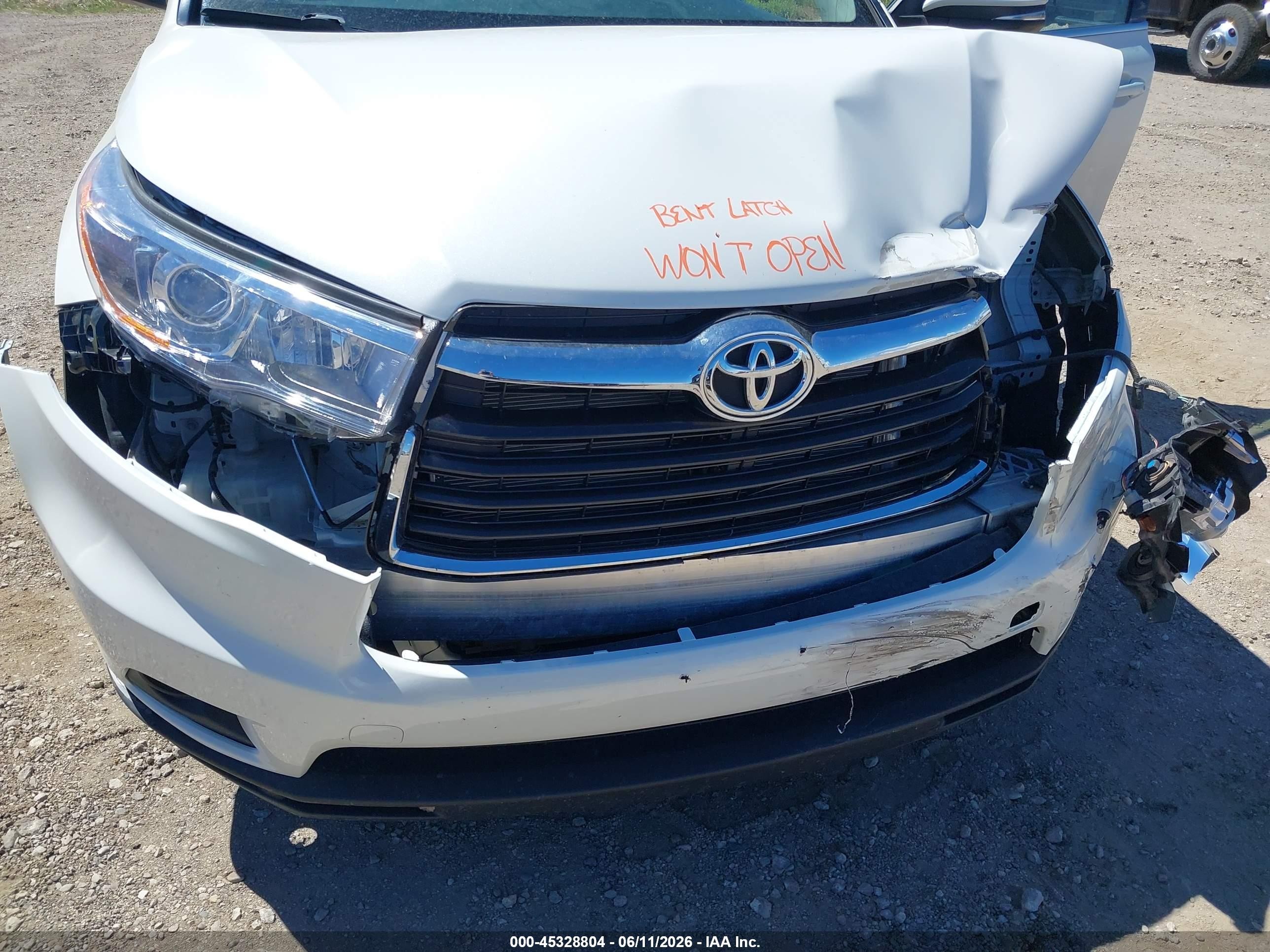 2015 Toyota Highlander Xle V6 White vin: 5TDJKRFHXFS094295