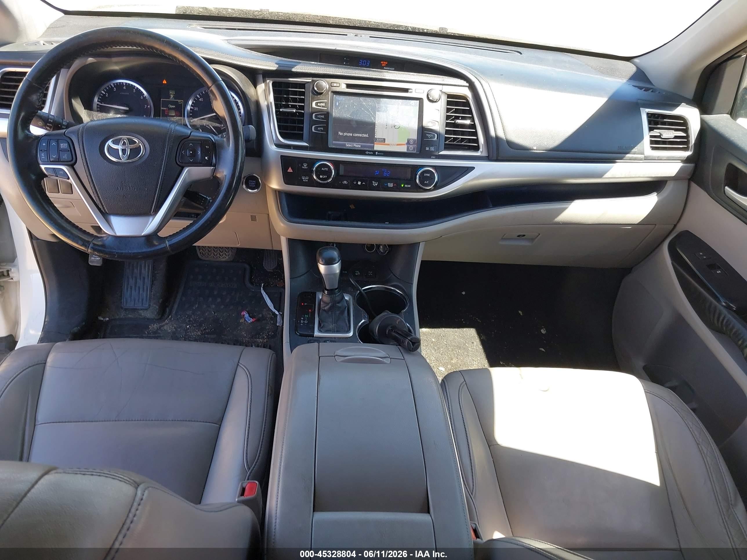 2015 Toyota Highlander Xle V6 White vin: 5TDJKRFHXFS094295