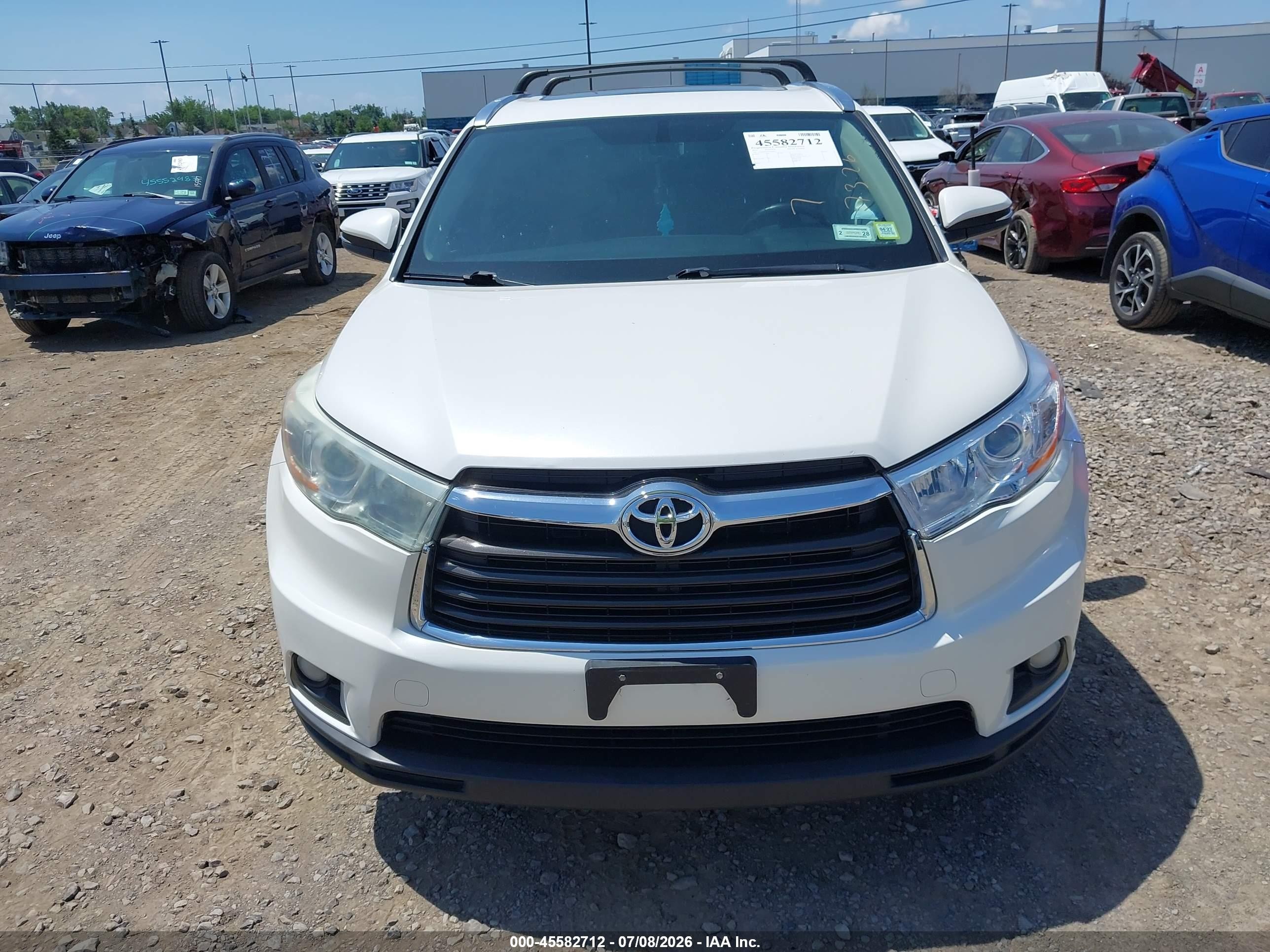 2015 Toyota Highlander Xle V6 White vin: 5TDJKRFHXFS094877