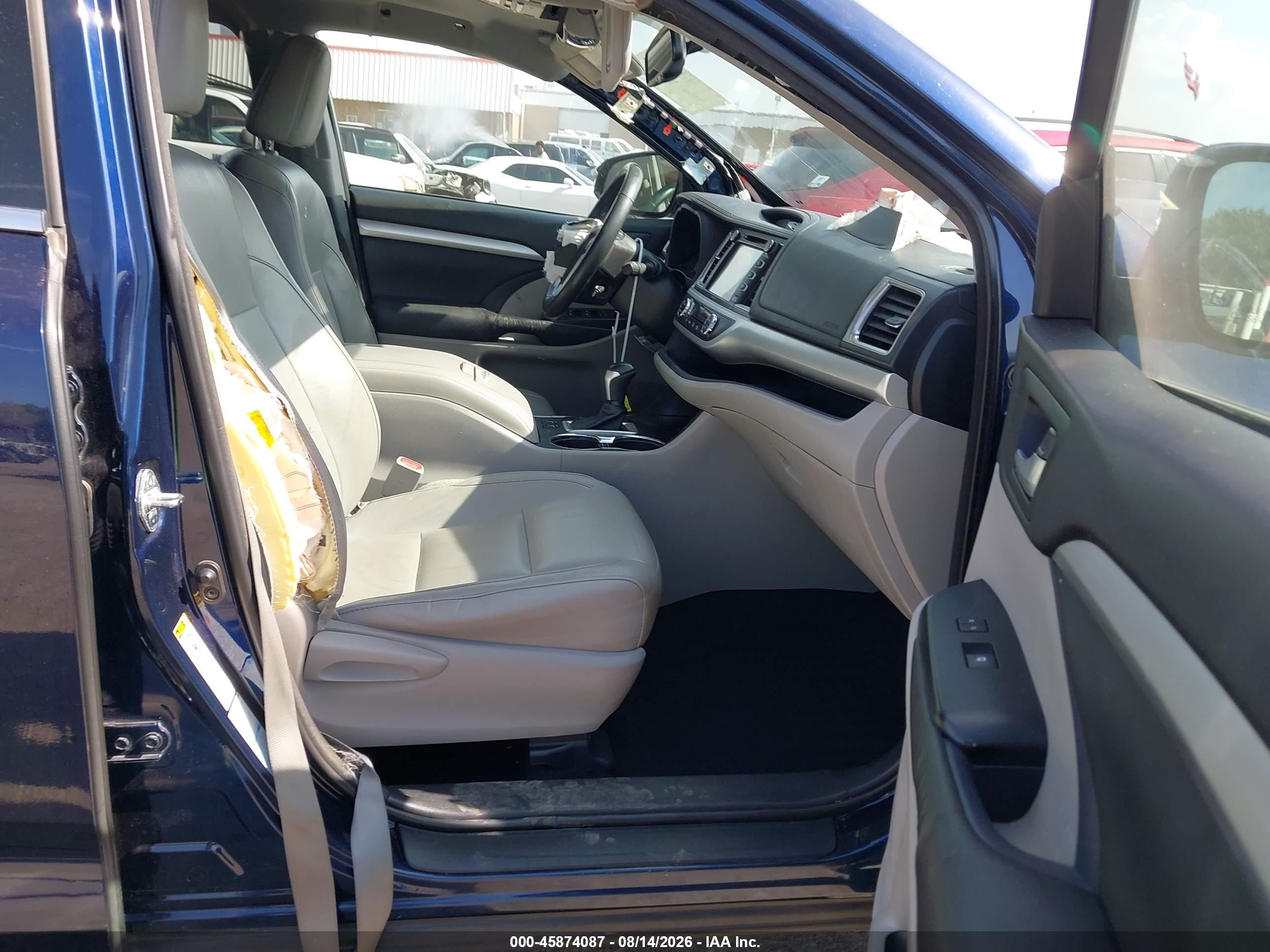 2015 Toyota Highlander Xle V6 Blue vin: 5TDJKRFHXFS129756