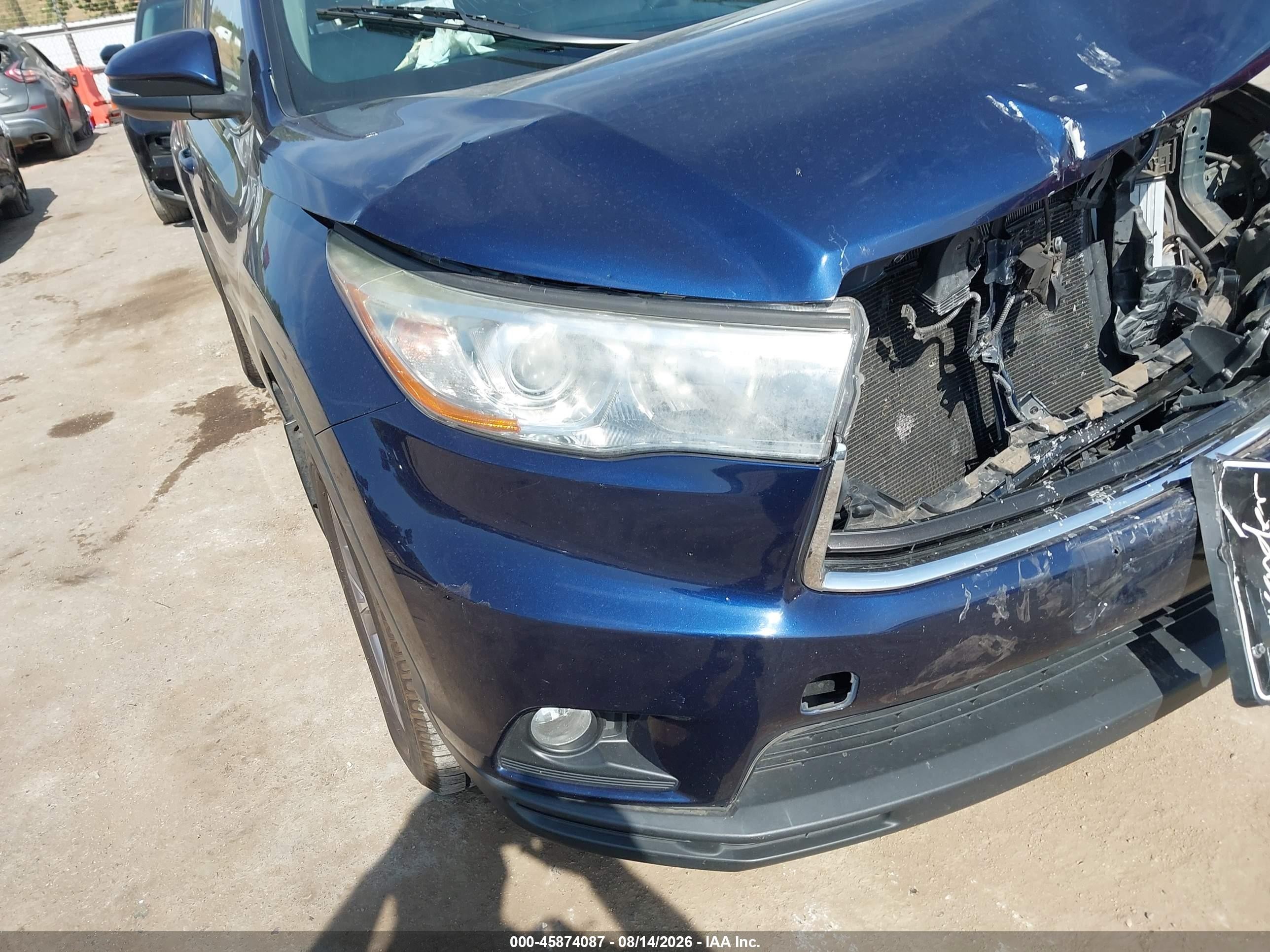 2015 Toyota Highlander Xle V6 Blue vin: 5TDJKRFHXFS129756