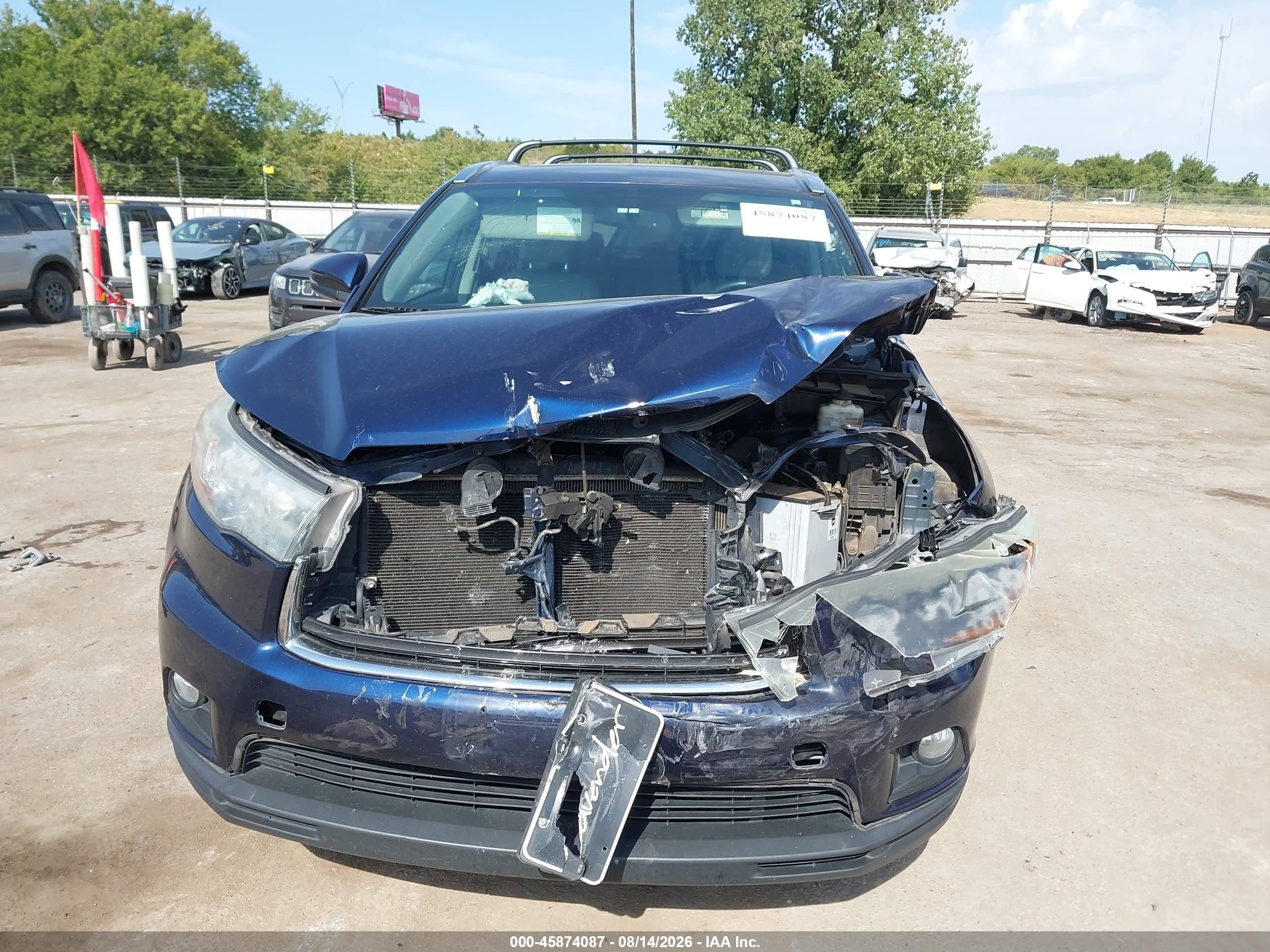 2015 Toyota Highlander Xle V6 Blue vin: 5TDJKRFHXFS129756