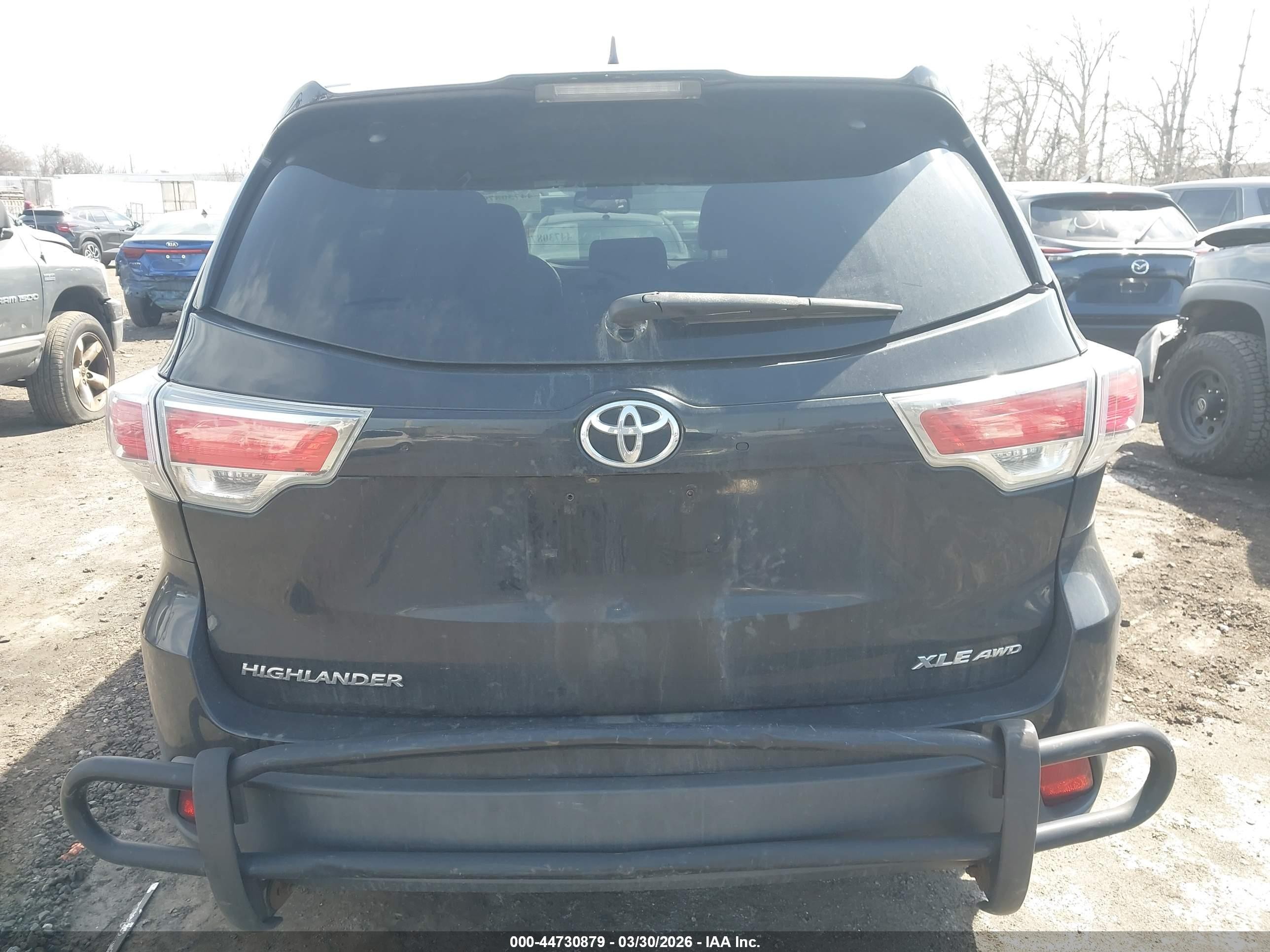 2015 Toyota Highlander Xle V6 Black vin: 5TDJKRFHXFS148419