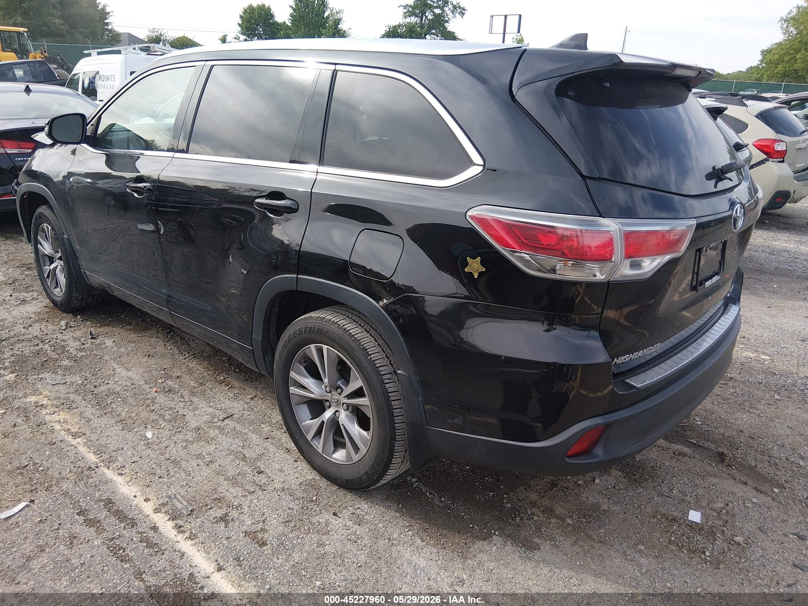 2015 Toyota Highlander Xle V6 Black vin: 5TDJKRFHXFS150140