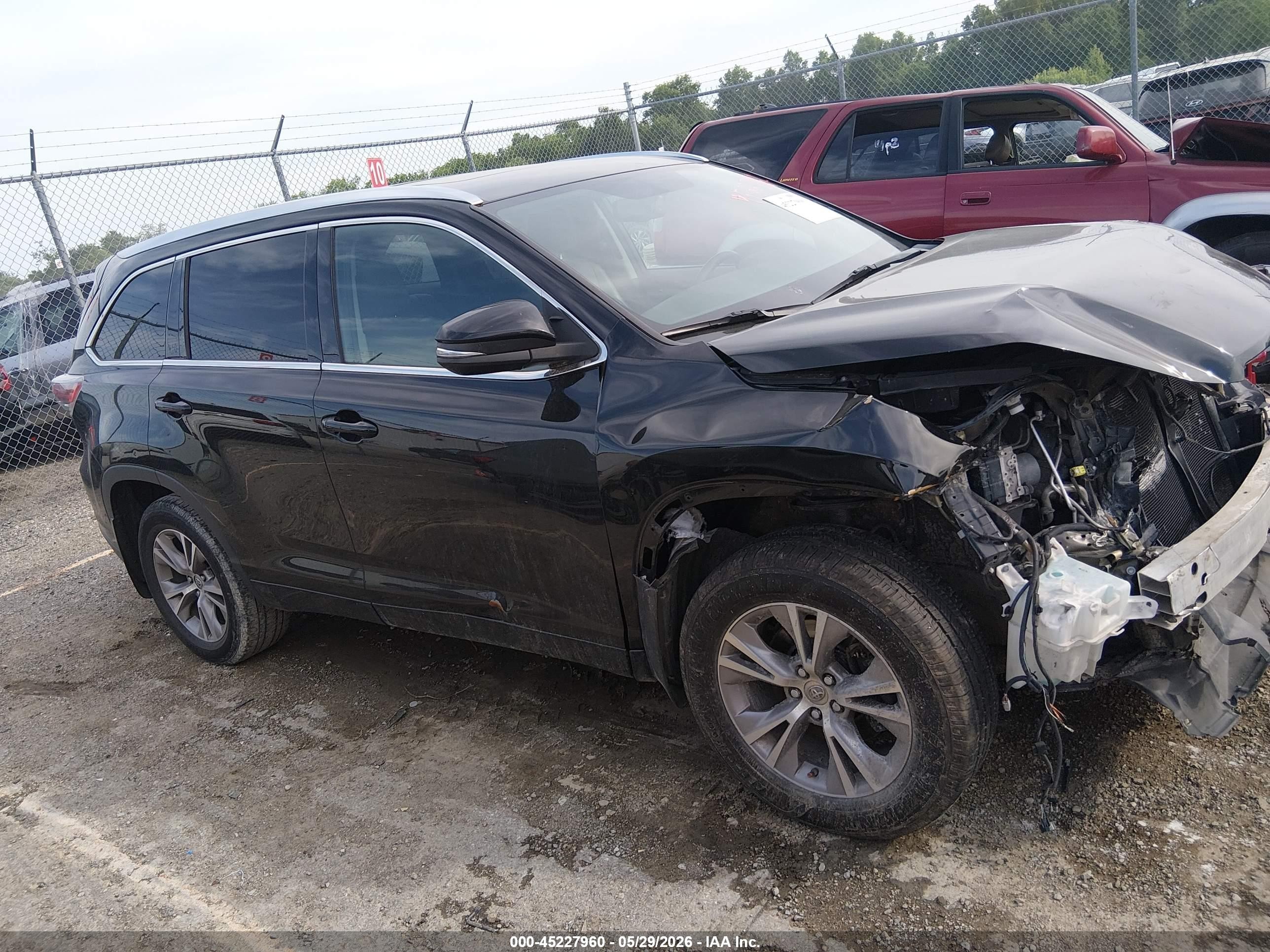 2015 Toyota Highlander Xle V6 Black vin: 5TDJKRFHXFS150140