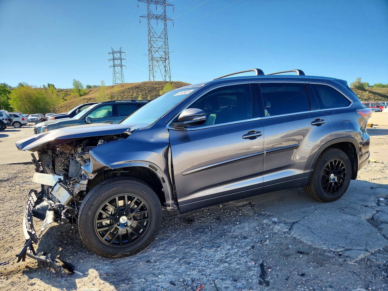 2015 Toyota Highlander Xle Gray vin: 5TDJKRFHXFS151935