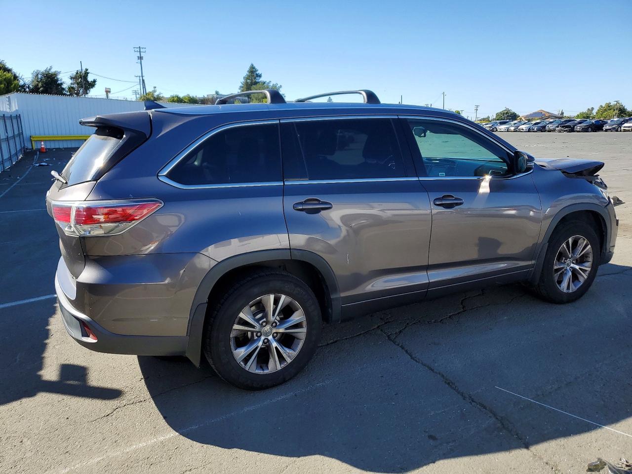 2015 Toyota Highlander Xle Серый vin: 5TDJKRFHXFS190783