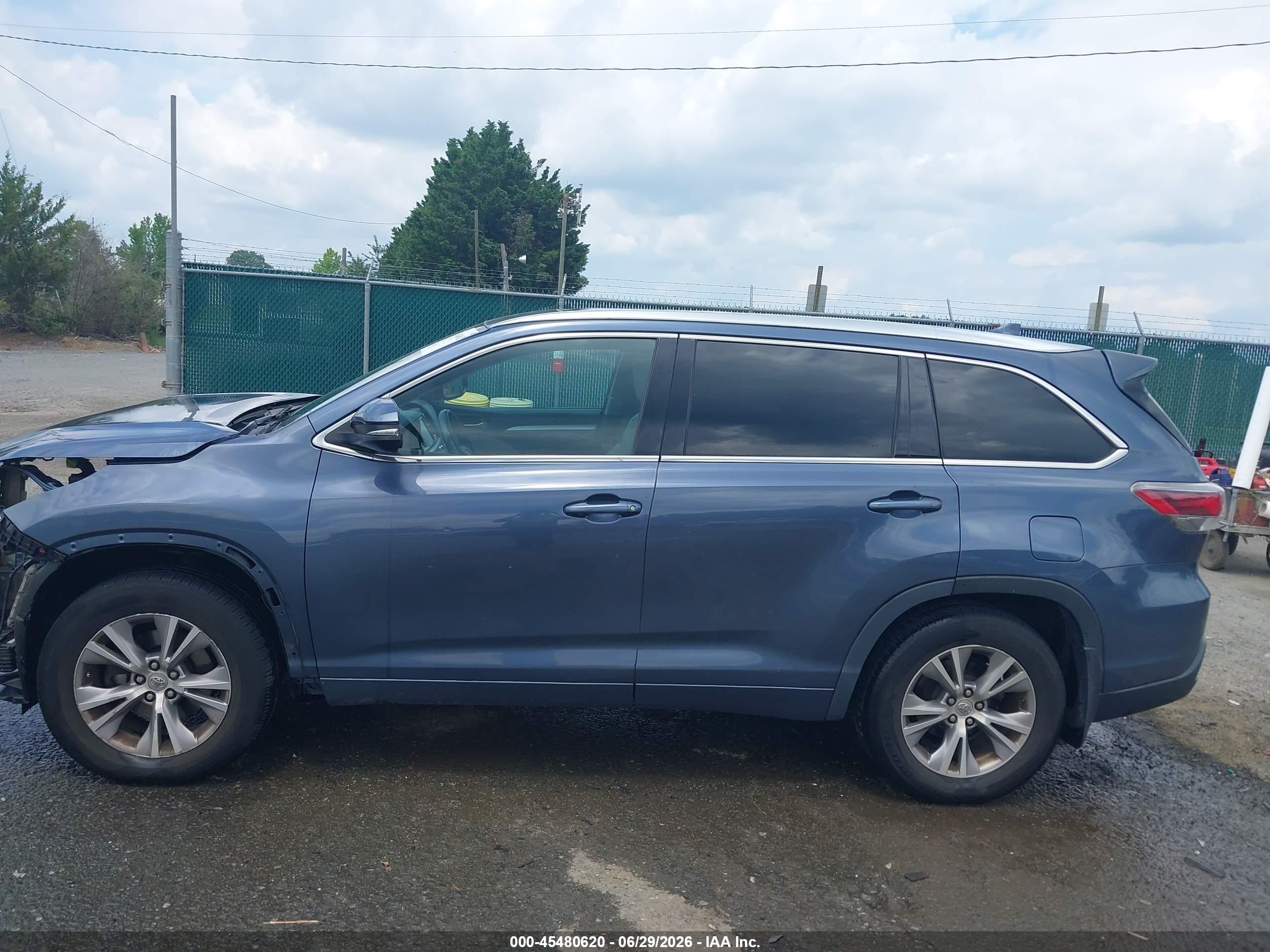 2015 Toyota Highlander Xle V6 Light Blue vin: 5TDJKRFHXFS210756