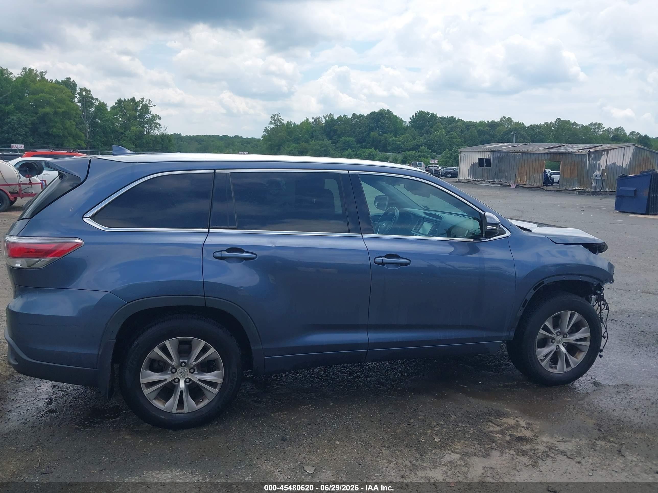 2015 Toyota Highlander Xle V6 Light Blue vin: 5TDJKRFHXFS210756